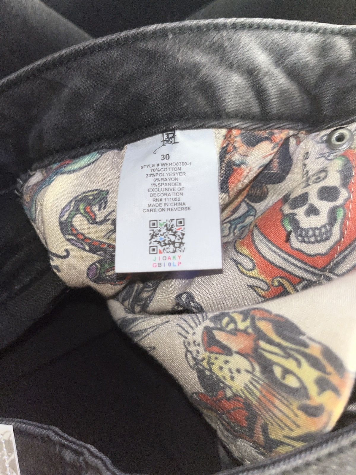 Ed Hardy BLACK ED HARDY BAGGY GRAPHIC JEANS NWT 30x32 Size US 30 / EU 46 - 7 Thumbnail