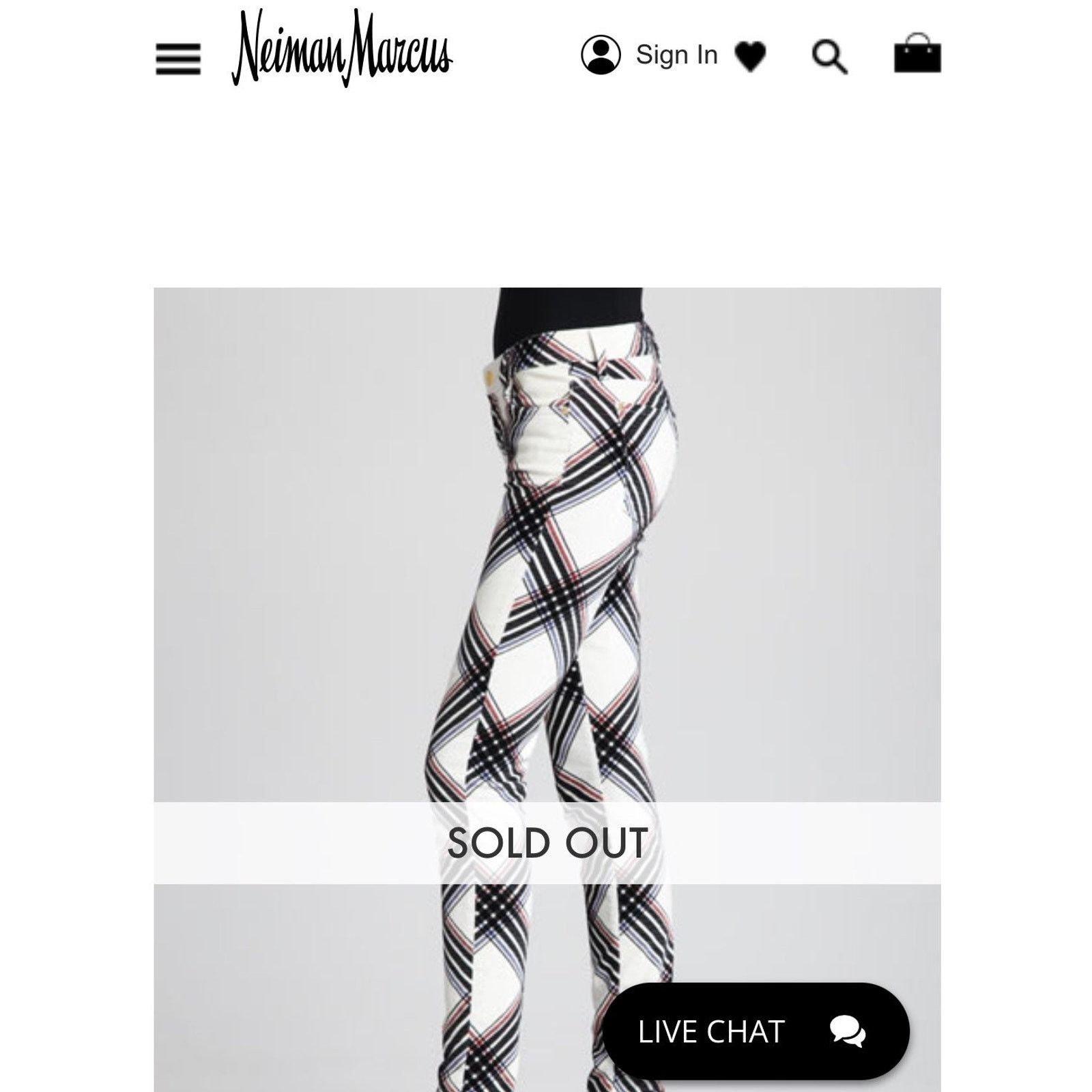 7 For All Mankind 7 for all mankind Skinny Cream Velvet Black Plaid Pants 27 Size 27" / US 4 / IT 40 - 11 Thumbnail