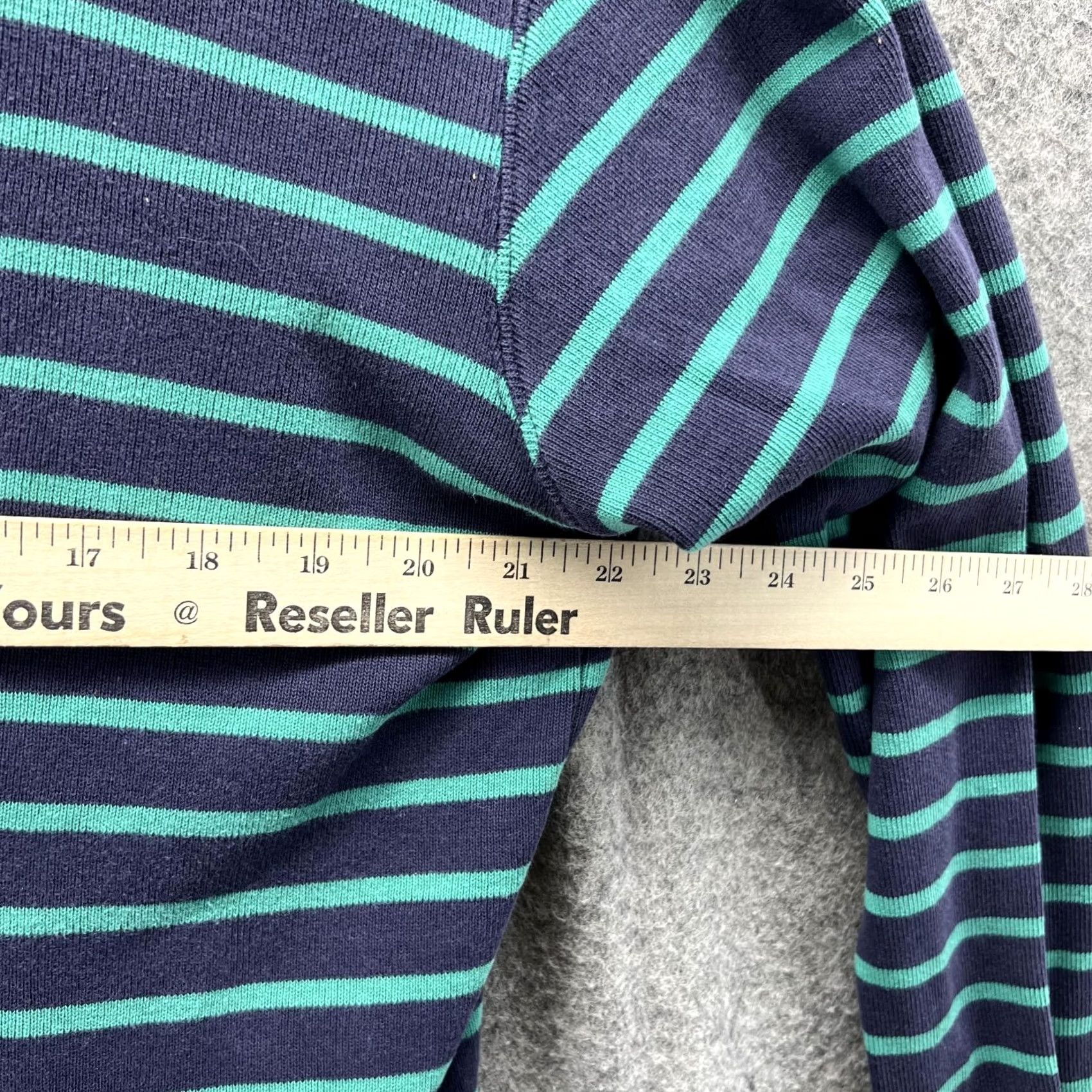Vintage .L. Bean Shirt Women Extra Large Black Blue Striped Regular Fleece Knit Top Size XL / US 12-14 / IT 48-50 - 4 Thumbnail