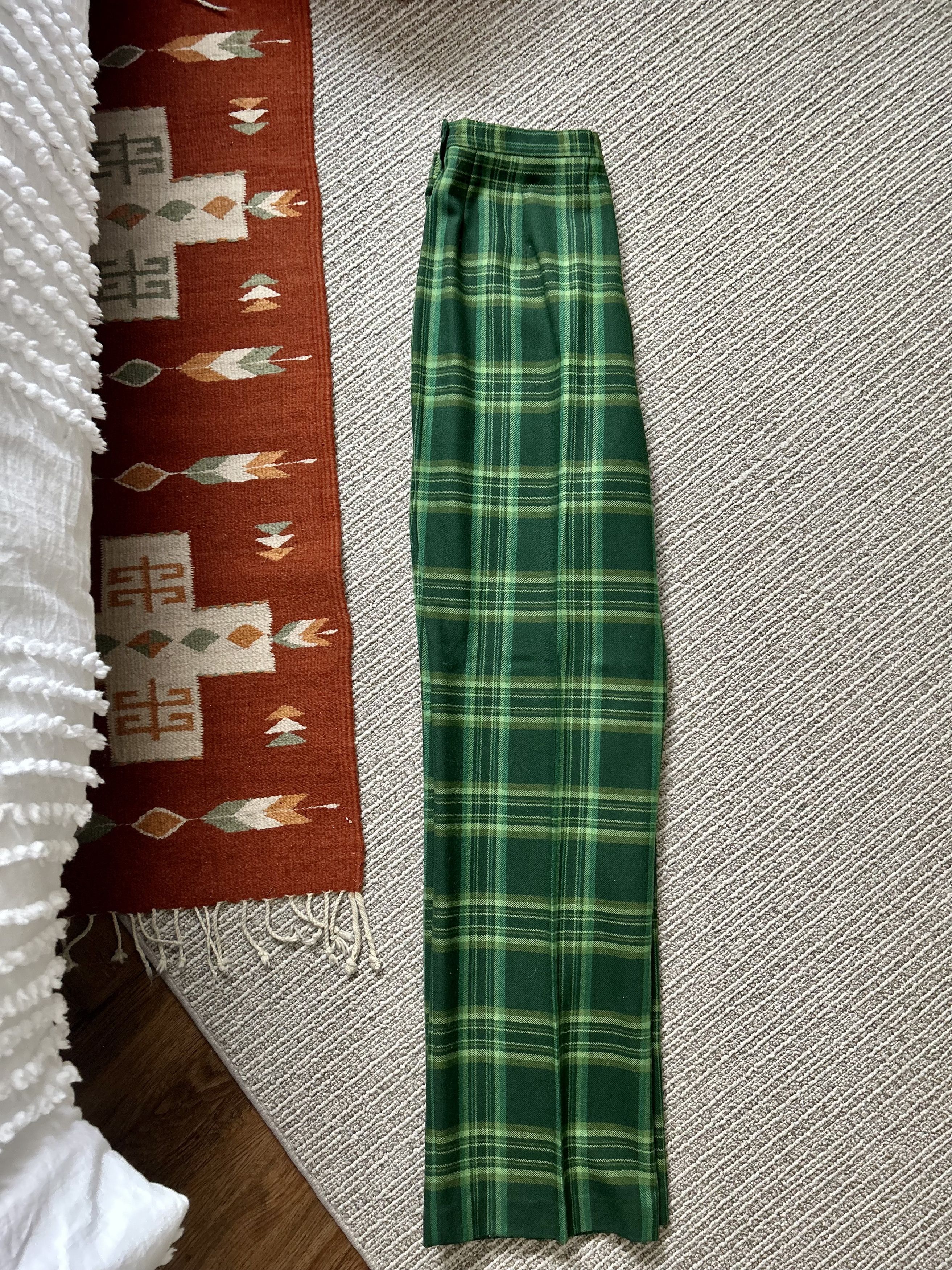 Highland VTG Wide Leg Trousers 100% Virgin Worsted Wool Size 27" / US 4 / IT 40 - 6 Thumbnail