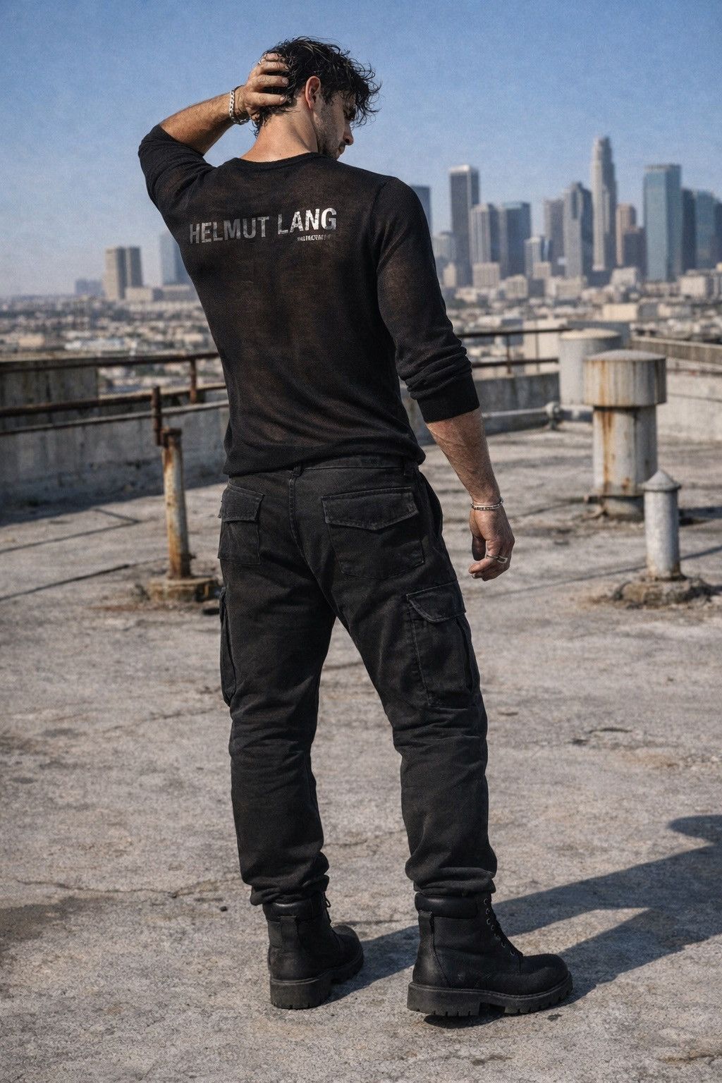 Helmut Lang Helmut Lang Silk/Wool Fine Knit Sweater Logo Black Size S Size US S / EU 44-46 / 1 - 1 Thumbnail