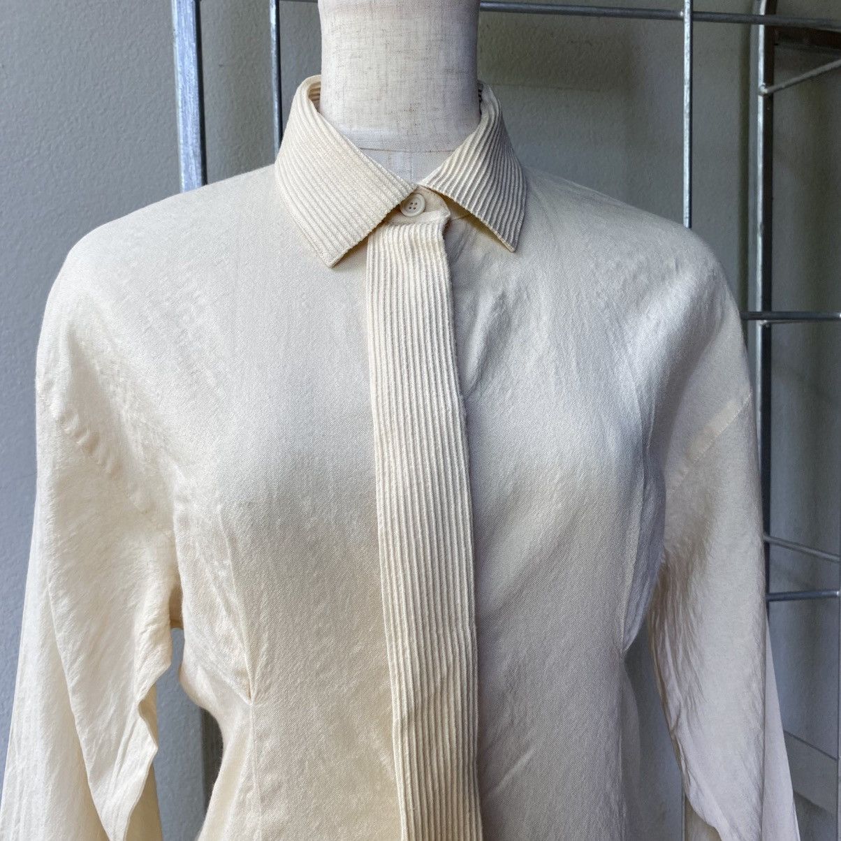 Dior Christian Dior Fitted Pale Yellow Wool Shirt Size M / US 6-8 / IT 42-44 - 15 Thumbnail