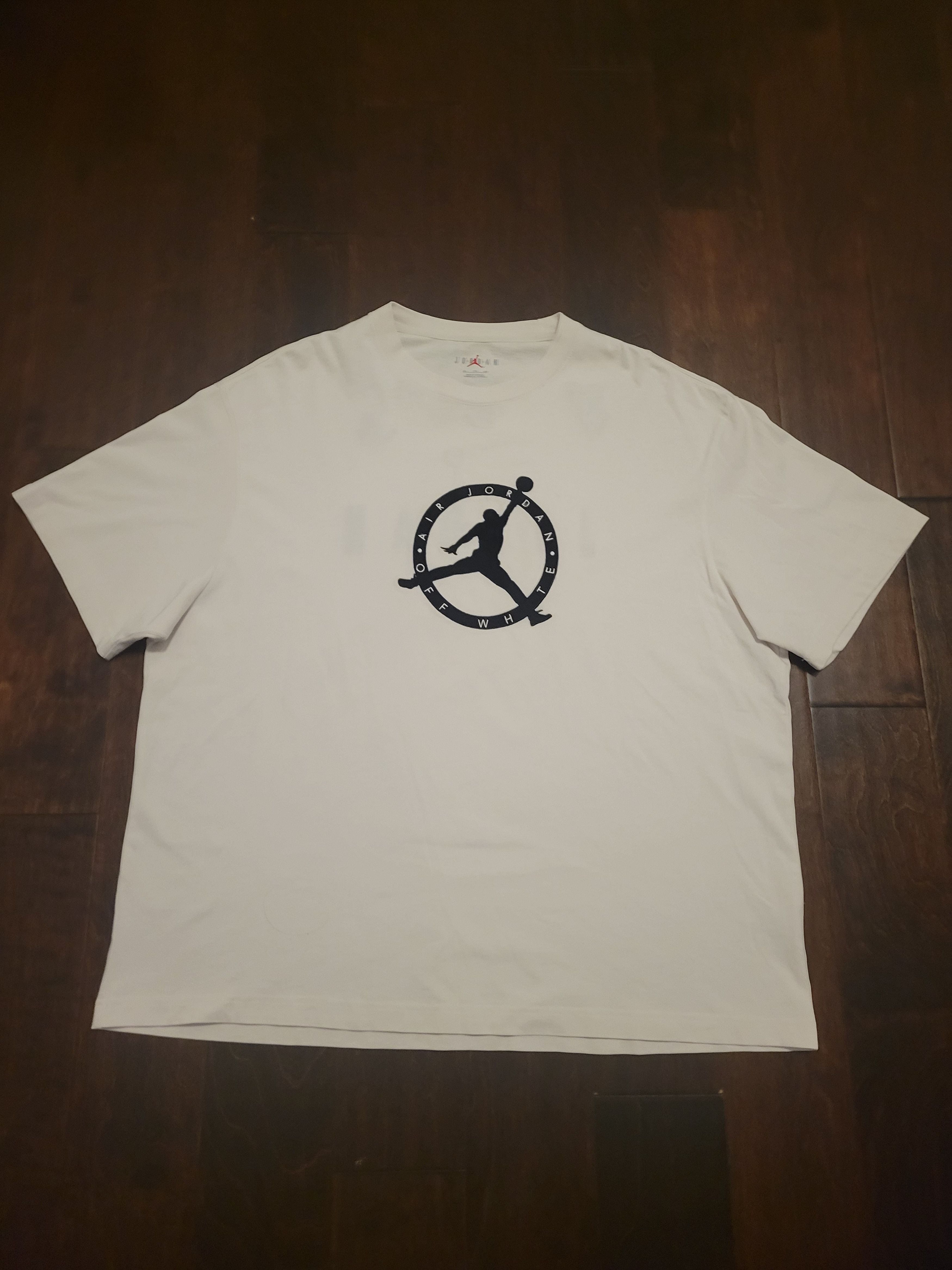 image of Off White X Jordan White Green Tee Size 3Xl, Men's