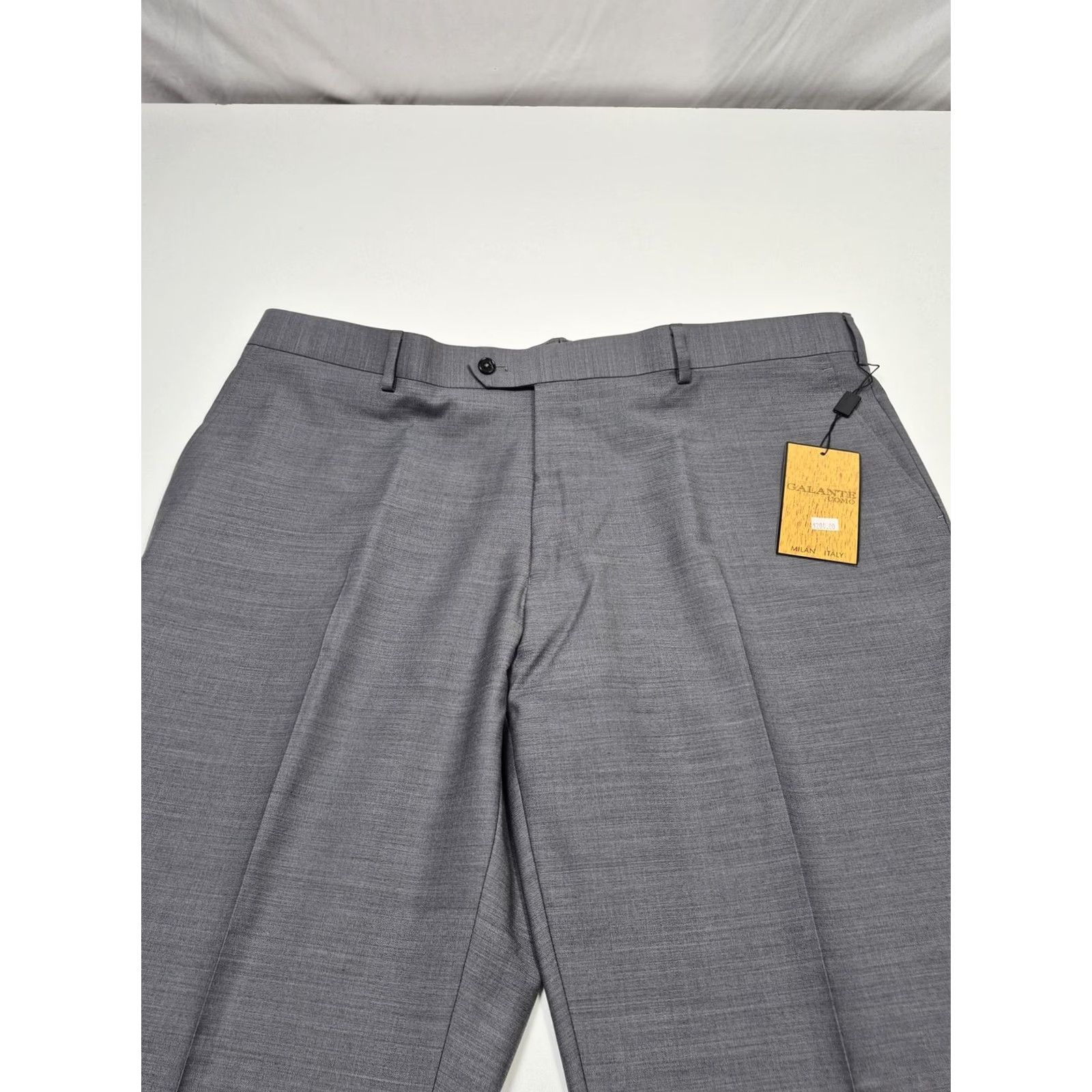 Vintage Galante Uomo Dress Pants Mens 44x36 Gray Wool Flat Front Unhemmed Italy NWT Size US 44 / EU 60 - 2 Thumbnail
