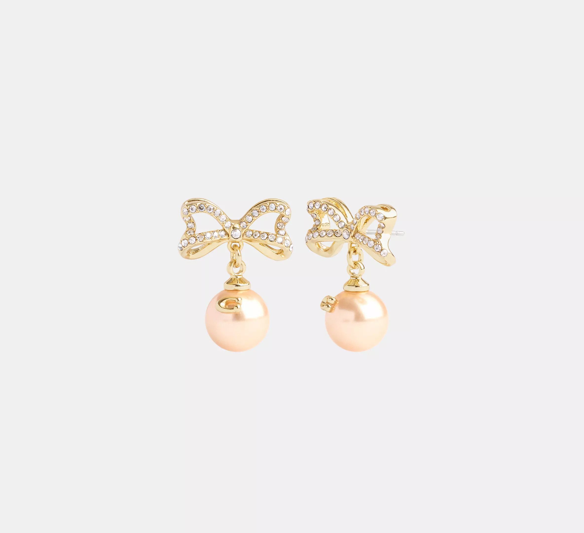 Coach Bow Pearl Drop Earrings CY107 Size ONE SIZE - 4 Thumbnail