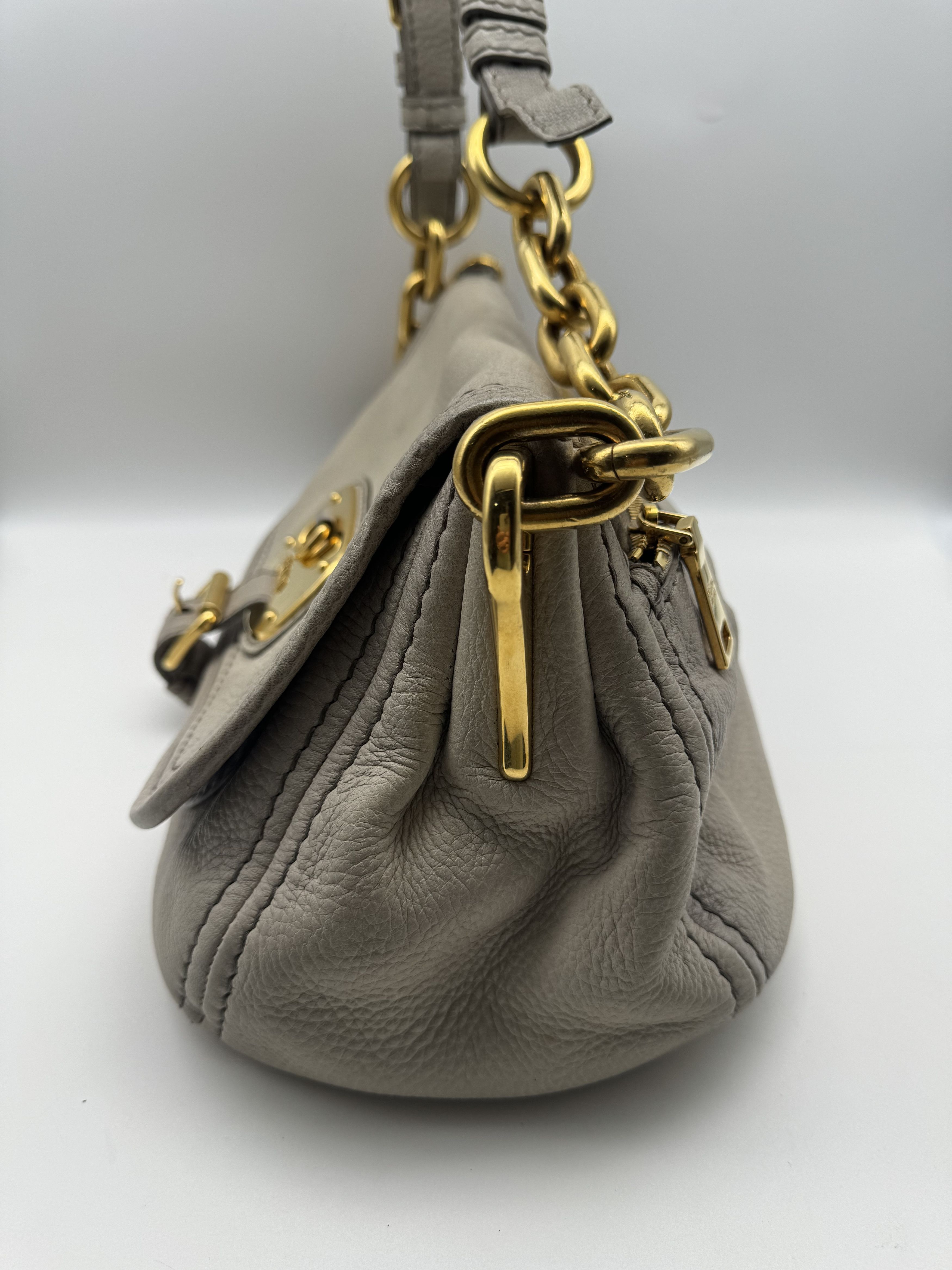 Prada Authentic Prada Cervo Ghiaccio Leather Shoulder Bag Size ONE SIZE - 3 Thumbnail