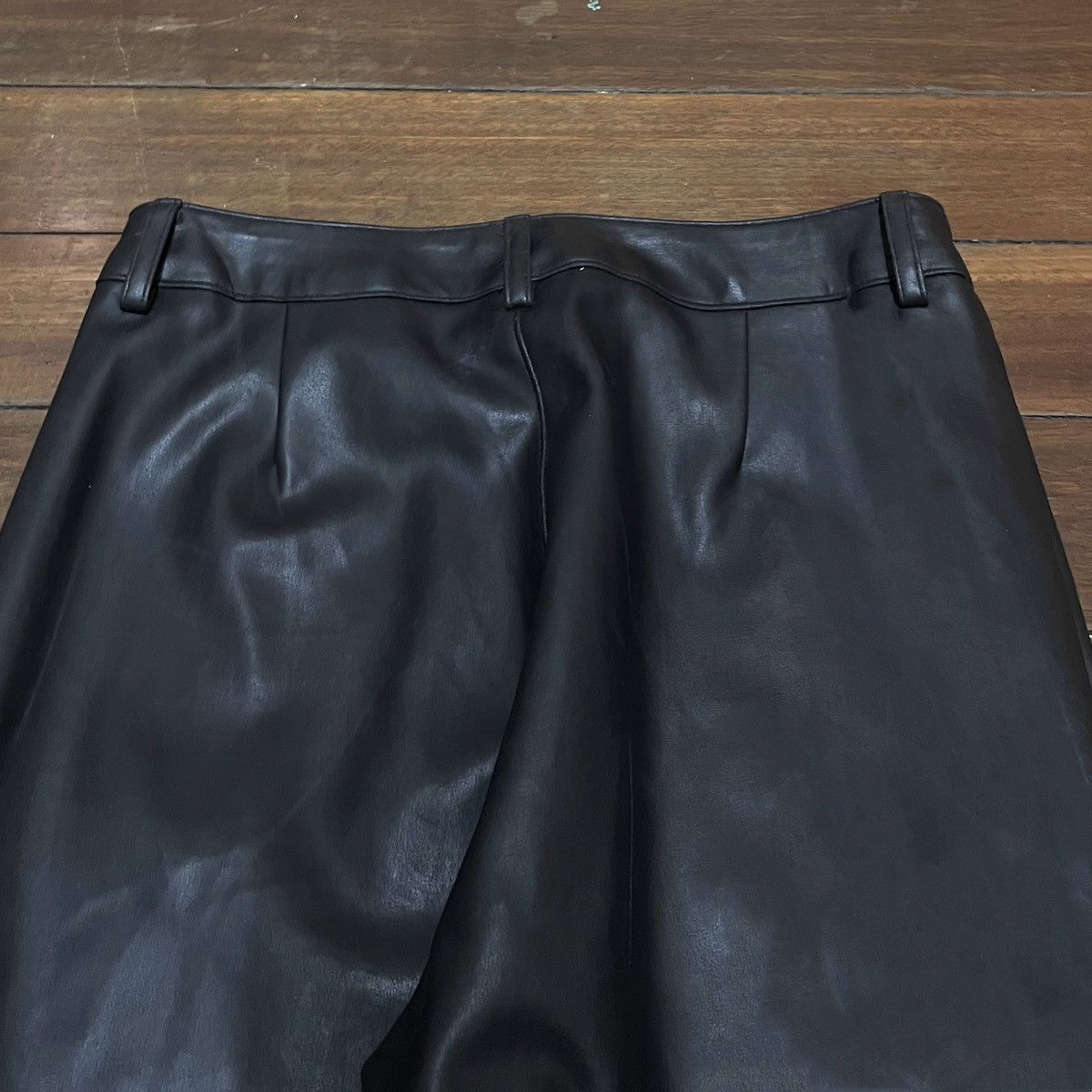 14th Addiction × Michel Klein × Vintage Rare Design Vintage Brand Michel Klein Leather Pants 2000s Size US 27 - 4 Thumbnail