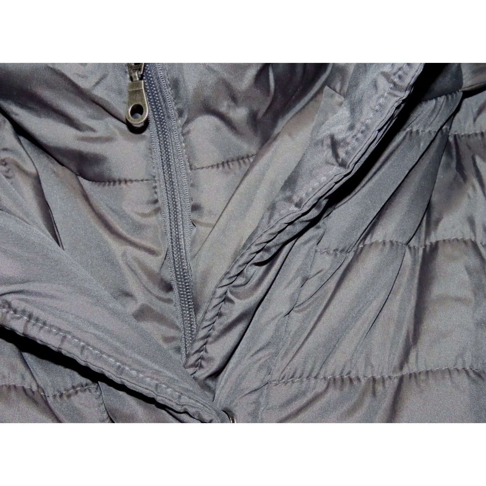 Vintage Rampage Gray Quilted Women's L Hooded Puffer Coat Jacket/Coat Long Sleeve Zip Mid-Length Winter Regular Beanies? Size L / US 10 / IT 46 - 5 Thumbnail