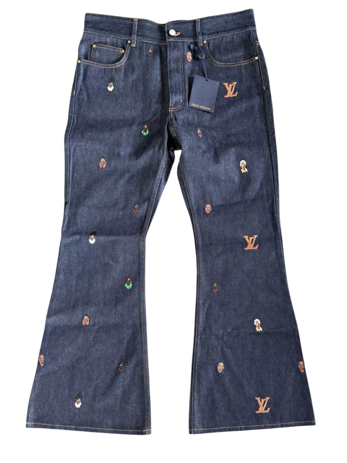 Louis Vuitton Louis Vuitton Pharrell 34 Embroidered bootcut Denim Pants Size US 34 / EU 50 - 2 Thumbnail