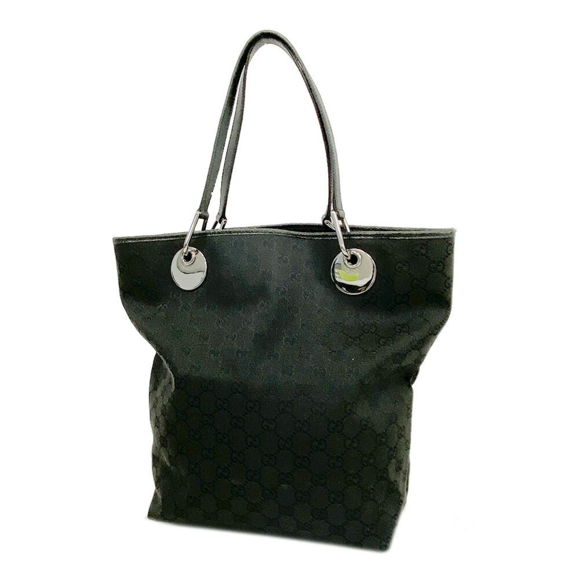 image of Gucci Tote Bag GG Canvas 120836 Black Silver Hardware Ladies, Women's