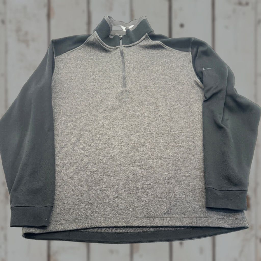 Nike Nike Golf Tour Performance Dri-Fit Mens XL 1/4 Zip Pullover Gray Nike Golf Shirt XL Mens 1/4 Zip Gray/Black Sports Outdoor 2529 Size US XL / EU 56 / 4 - 1 Thumbnail