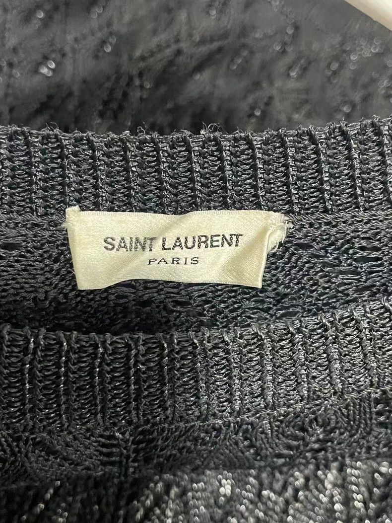 Yves Saint Laurent saint laurent Black cutout rhombus logo long sleeve 2503-Ne Size US S / EU 44-46 / 1 - 5 Thumbnail