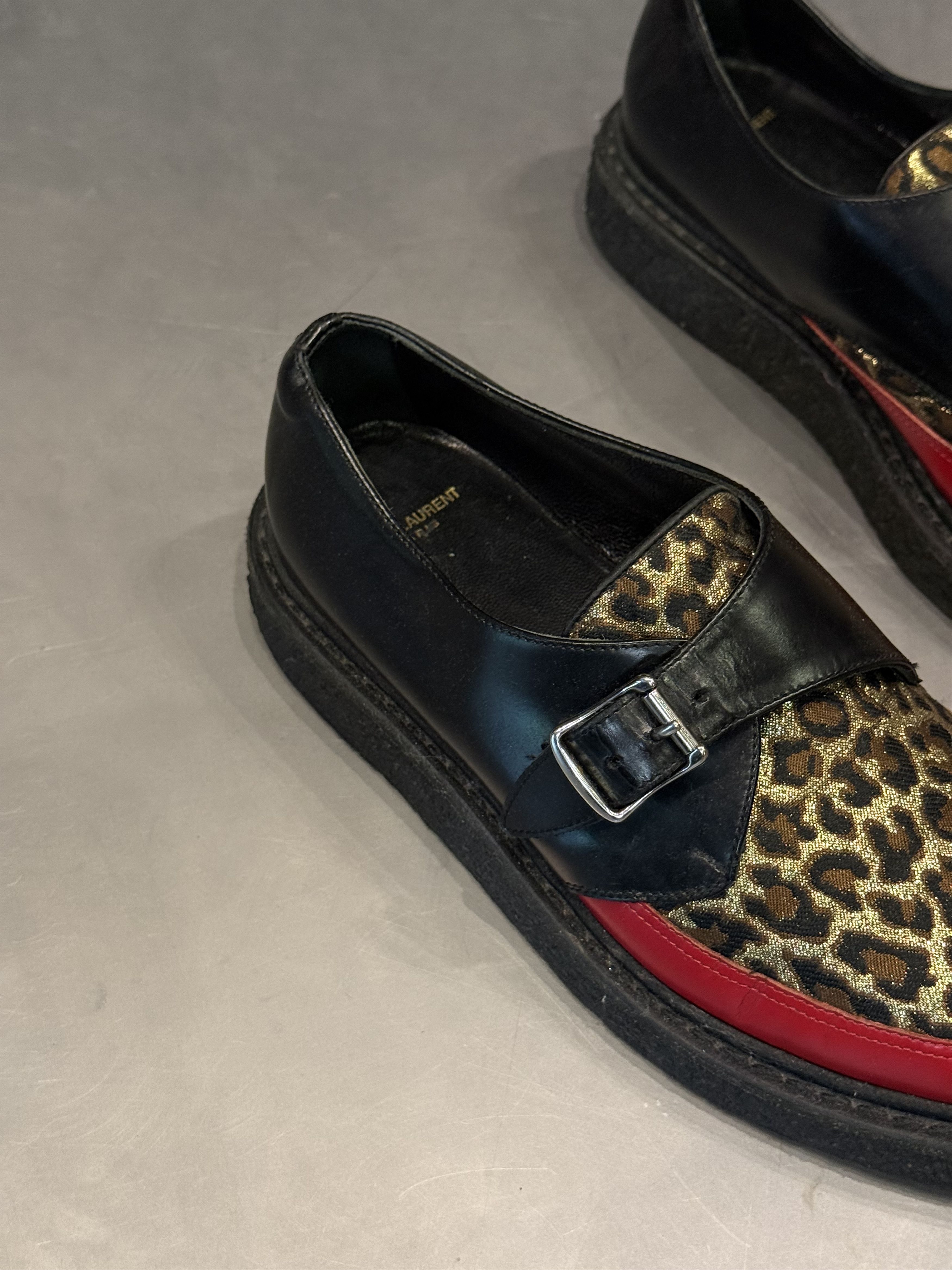 Saint Laurent Paris SLP by Hedi Slimane FW14 leopard monk strap creeper boots Size US 8 / EU 41 - 6 Thumbnail