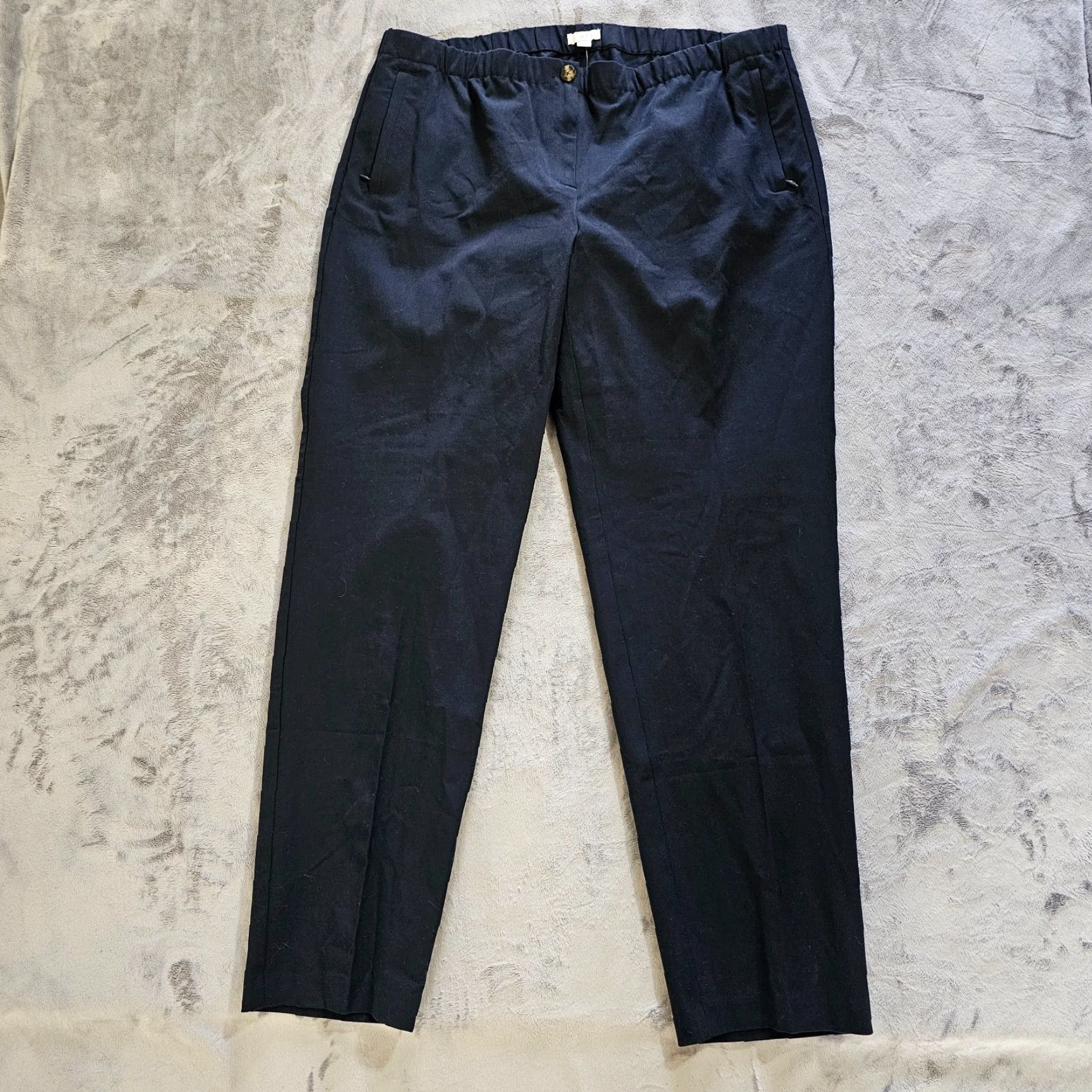 J. Jill J Jill Pants Women 18 Tall Blue Tapered Elastic Waist Classic Career Slacks Size 40" / US 18 - 2 Thumbnail