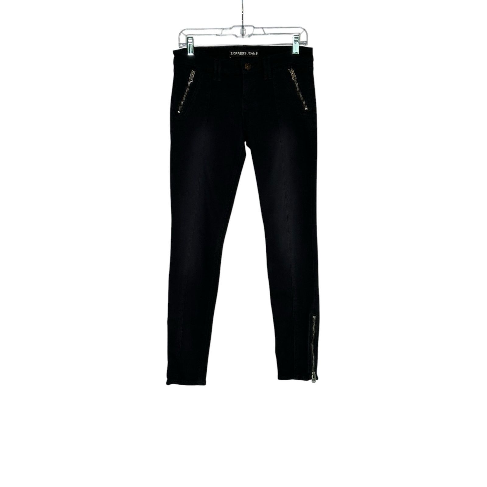 Express Express Stella Low Rise Leggings Zipper Ankle Jeans size 2 Size 26" / US 2 / IT 38 - 1 Thumbnail