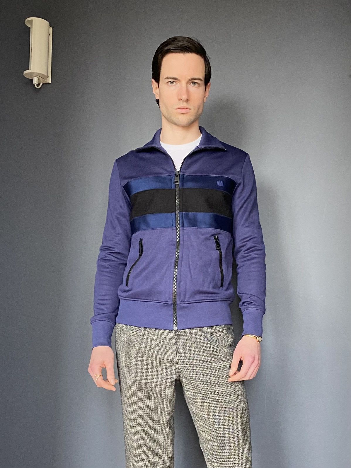 AMI AMI - Satin-Panelled Track Jacket - 2017 Size US XS / EU 42 / 0 - 4 Thumbnail