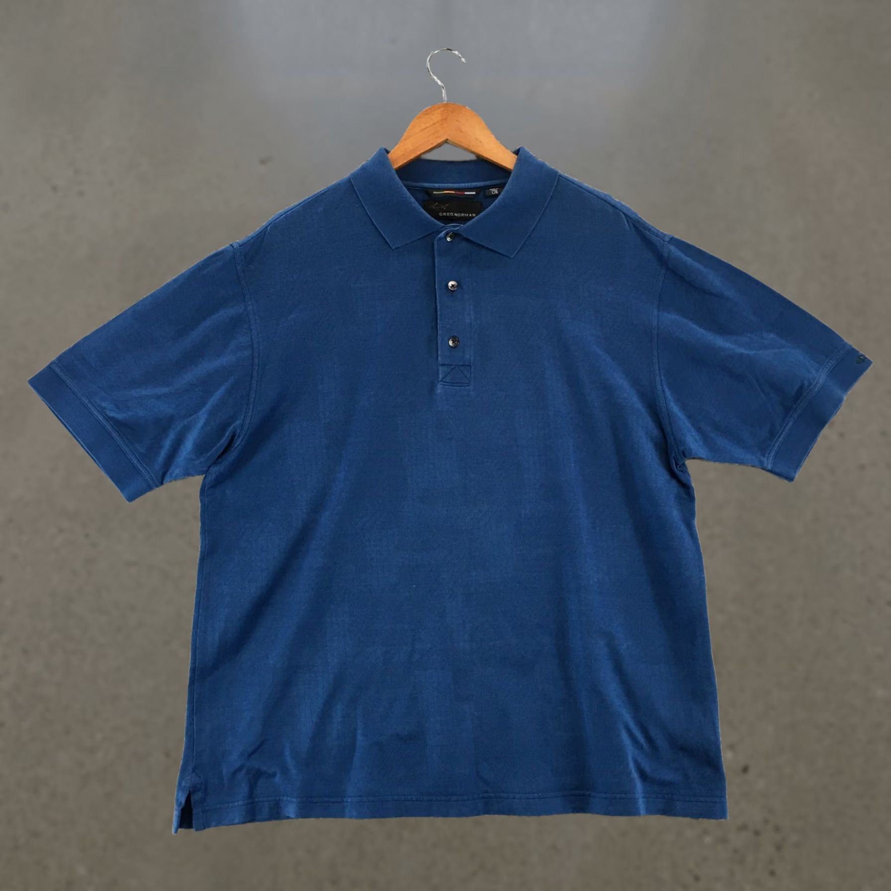 Vintage Greg Norman Polo Shirt Mens L Blue Cotton Collared Button Casual Short Sleeve Golf Size US L / EU 52-54 / 3 - 1 Thumbnail