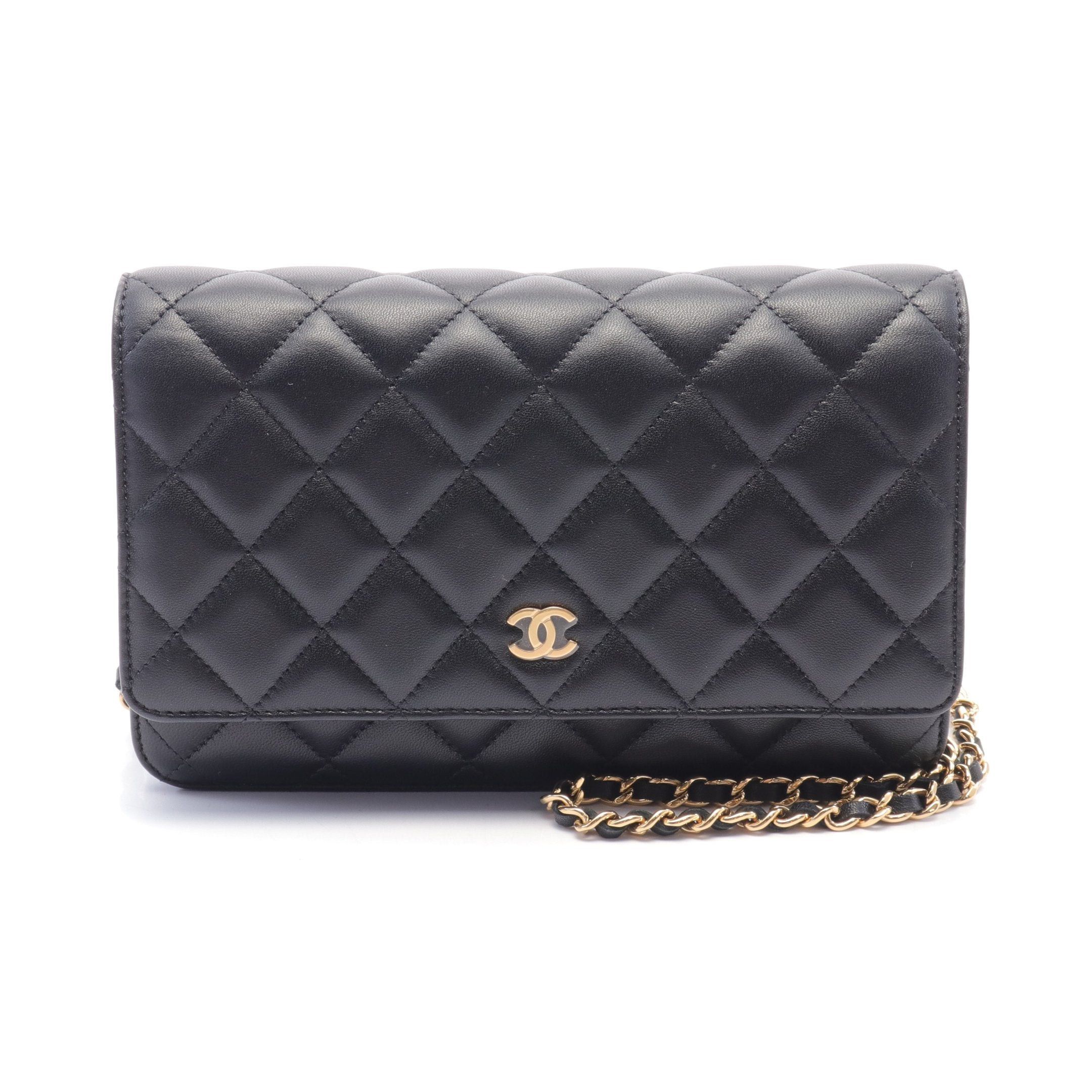Chanel Chanel Matelasse Chain Wallet Lambskin Black Gold Hardware Size ONE SIZE - 1 Thumbnail