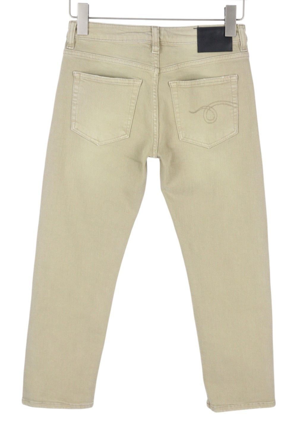 R13 W28 Beige Stretch Cropped Ankle Zip Jeans 88828 Size 28" / US 6 / IT 42 - 4 Thumbnail