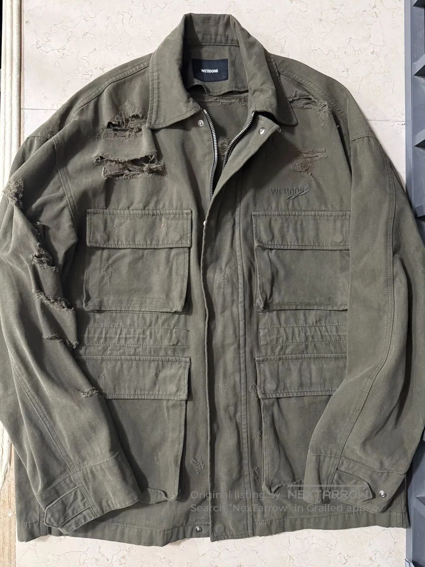 WE11DONE WE11DONE Logo Embroidered Distressed Jacket. Size US S / EU 44-46 / 1 - 1 Thumbnail