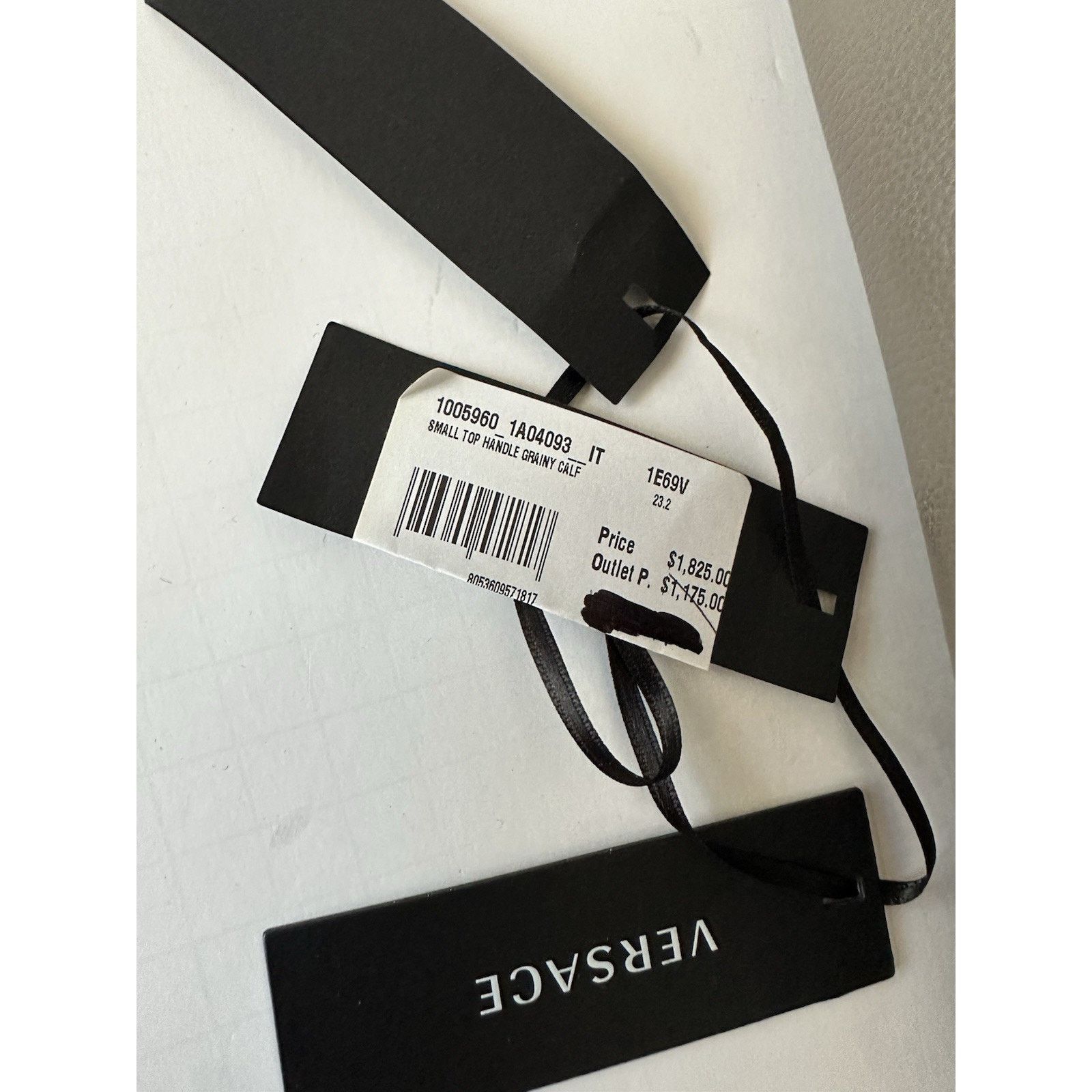 Versace Versace Virtus Grainy Calf Small Grey Top Handle Bag 1005960 Size ONE SIZE - 11 Thumbnail