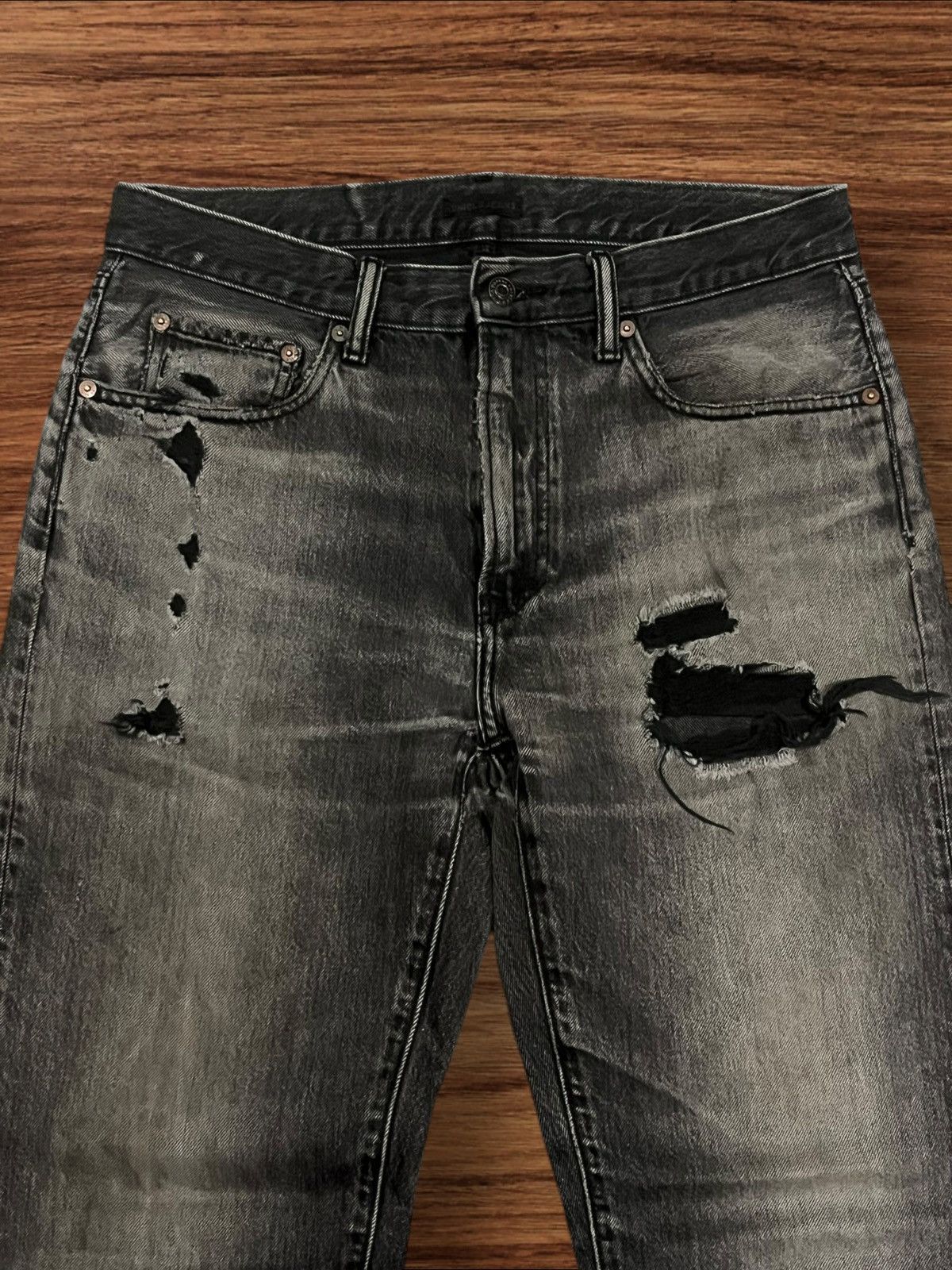 Japanese Brand × Jun Takahashi × Uniqlo Vintage Japanese Brand Uniqlo Distressed Loose Fit Jeans Size US 32 / EU 48 - 4 Thumbnail