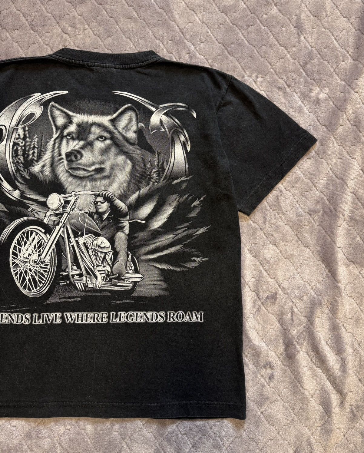 Band Tees × Vintage Vintage 2000s Biker Wolf Tee Shirt Size US M / EU 48-50 / 2 - 7 Thumbnail