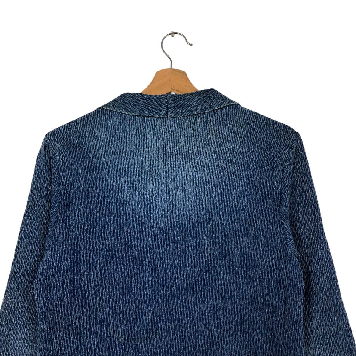 Japanese Brand 📌Pleated Cropped Biker Jacket Marie Usa Blue Indigo Size US M / EU 48-50 / 2 - 10 Thumbnail