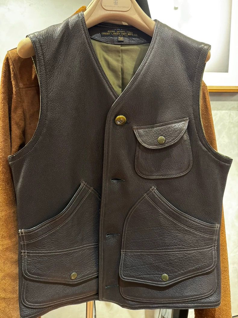 Freewheelers Rare Leather Hunting Vest Size 36 Size US XXS / EU 40 - 1 Thumbnail