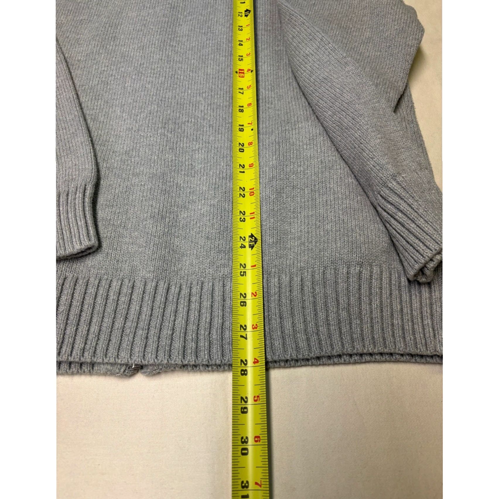 Vintage LL Bean Mens XL Regular Full Zip Mock Neck Sweater Gray Cotton Size US XL / EU 56 / 4 - 4 Thumbnail