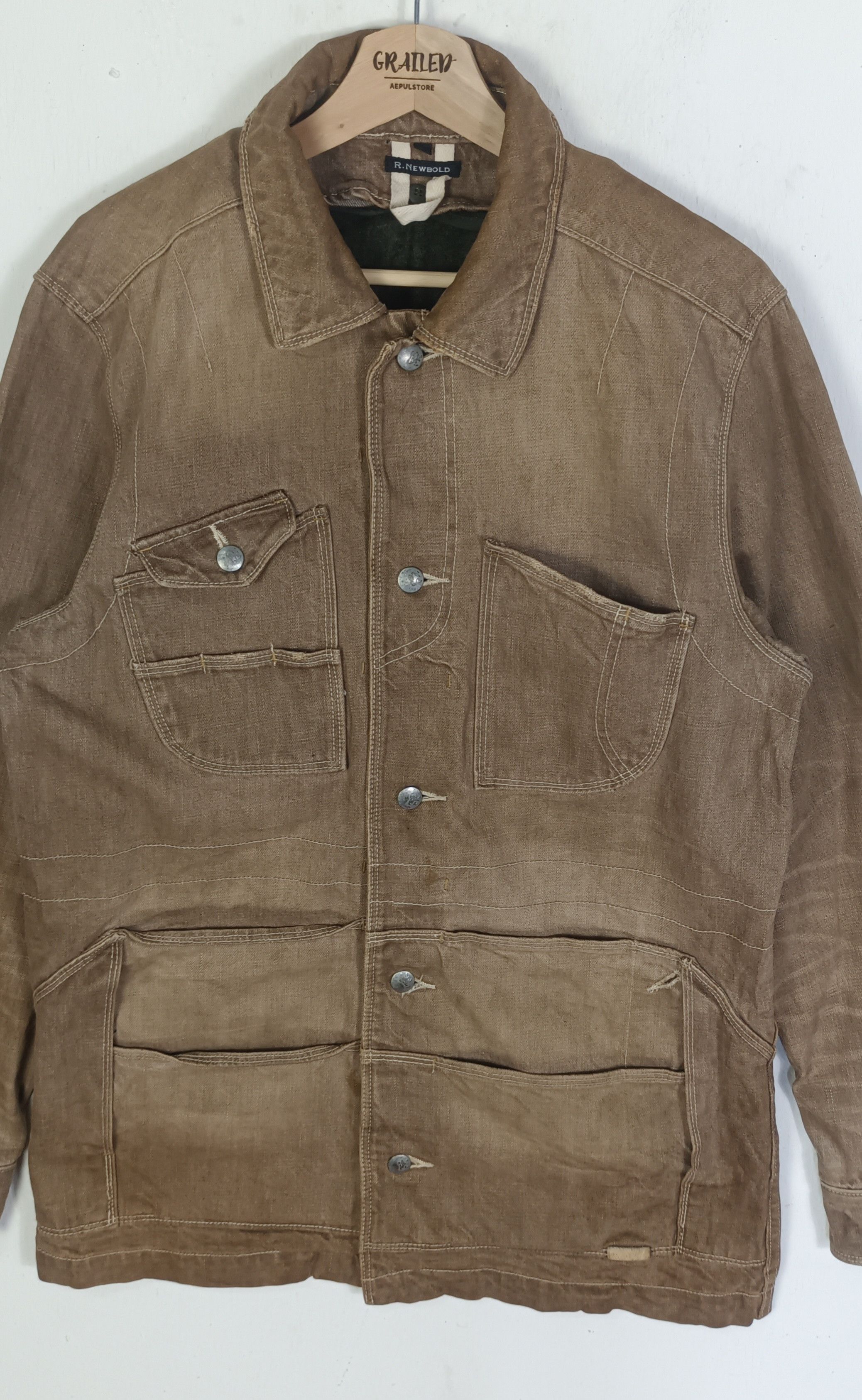 R.Newbold R.Newbold 8 Pocket Bodder Pattern Denim Jacket Size US L / EU 52-54 / 3 - 5 Thumbnail
