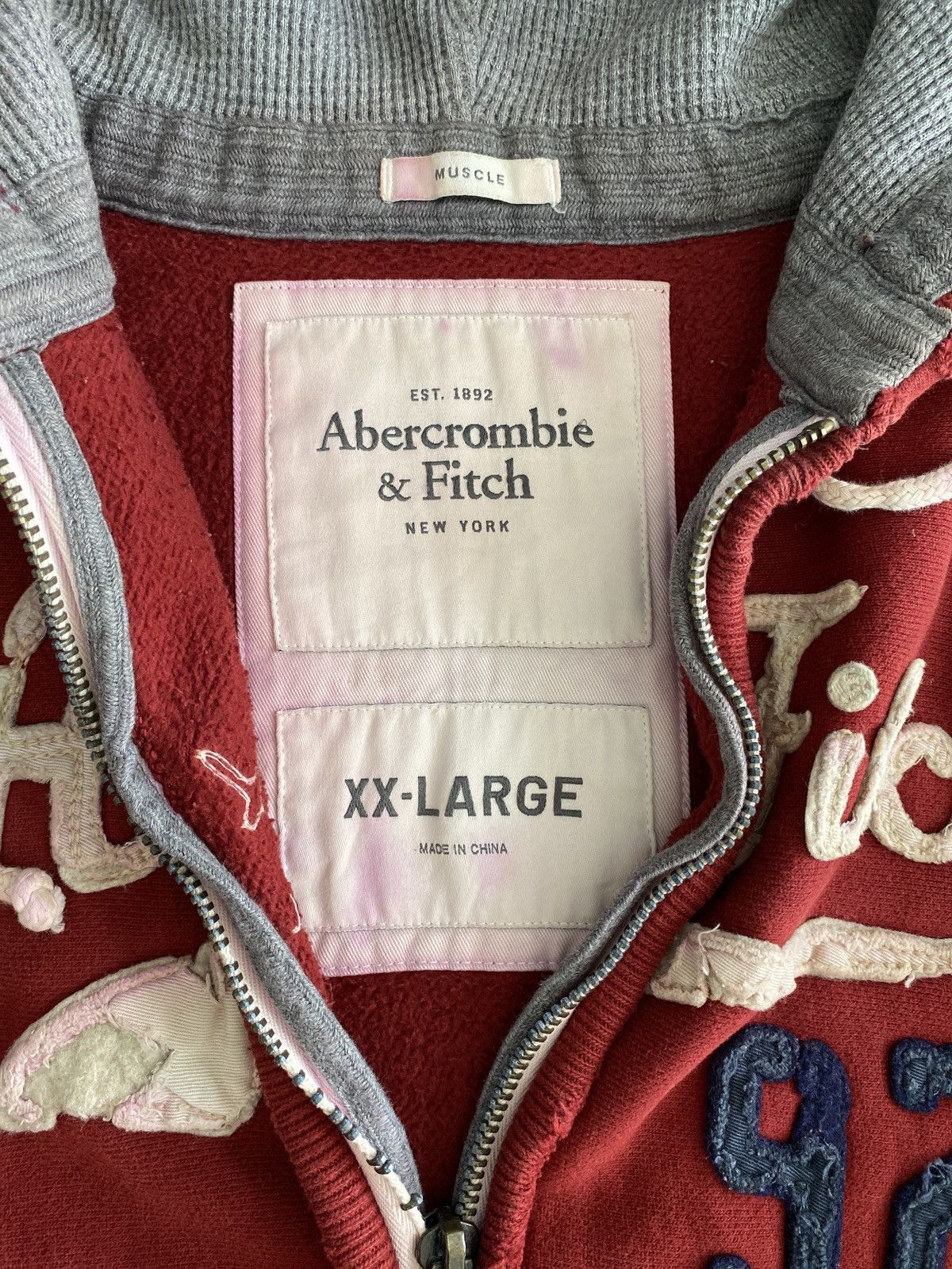 Abercrombie & Fitch Abercrombie and fitch Distressed Zipper Hoodie Size US XXL / EU 58 / 5 - 6 Thumbnail