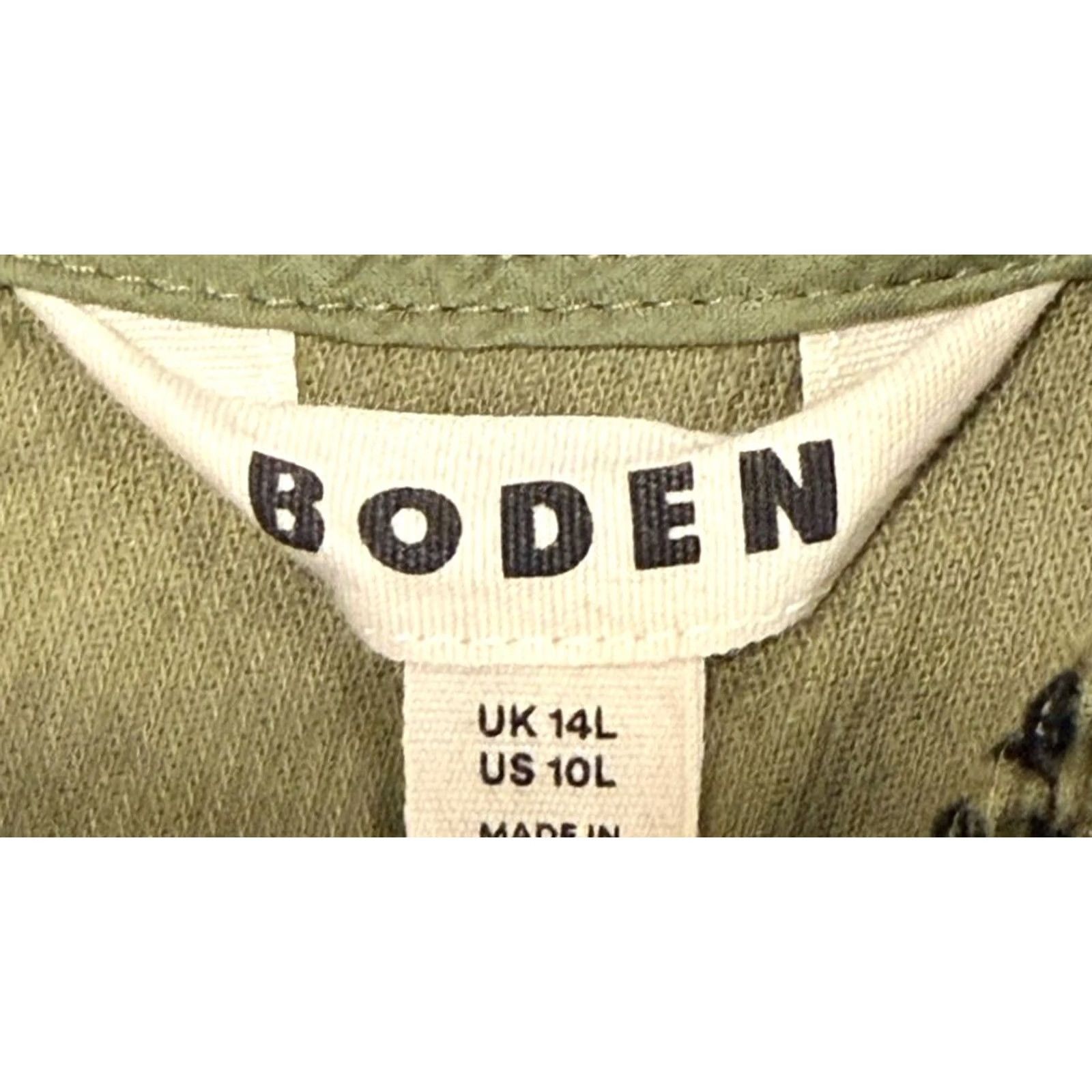Boden Boden Harriet Cord Dress Green Black Leaf Print Sz 10L Dress Womens Tall ??? Size L / US 10 / IT 46 - 3 Thumbnail