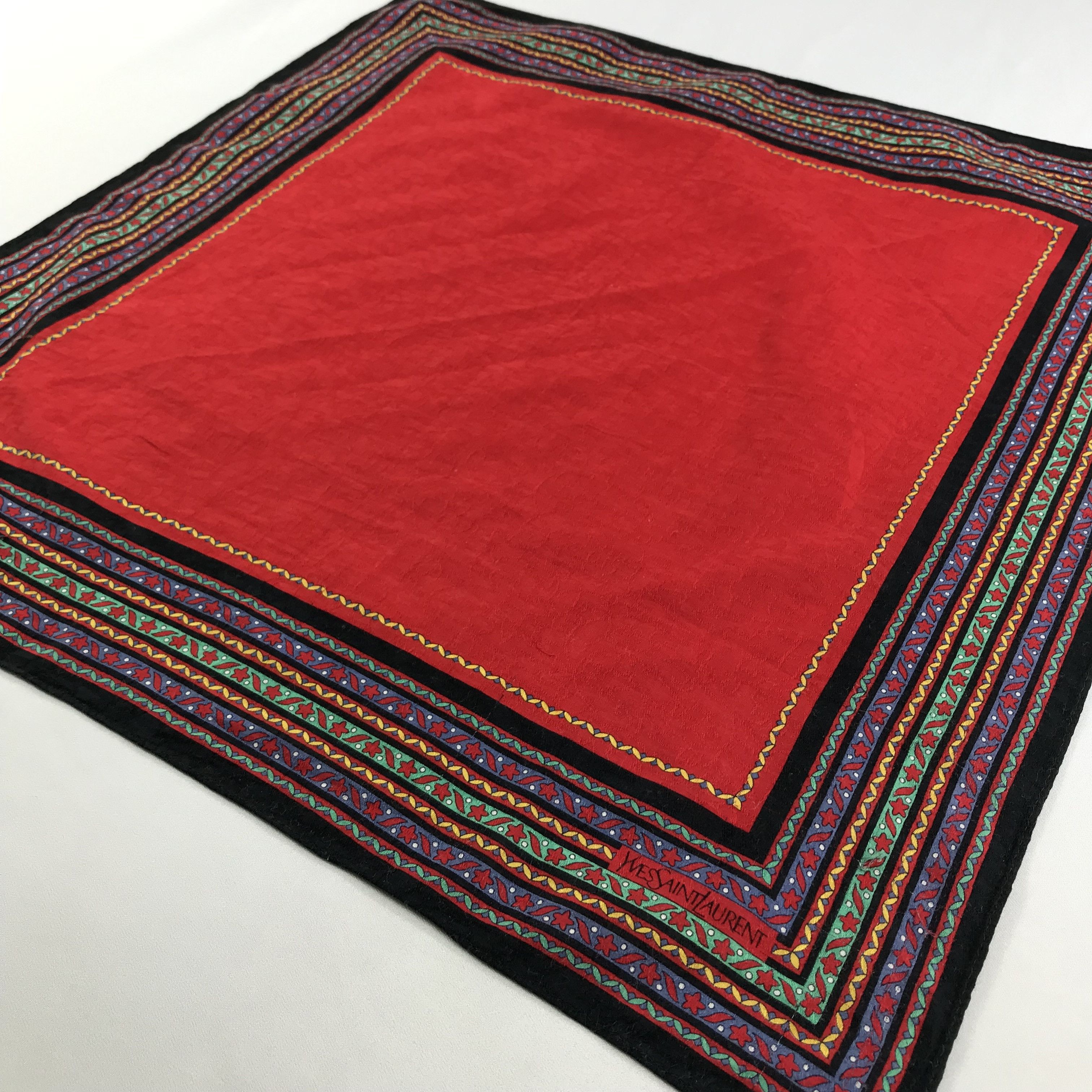 Vintage × Yves Saint Laurent Yves Saint Laurent Bandana / Handkerchief/Neckerchief -S2574 Size ONE SIZE - 2 Thumbnail