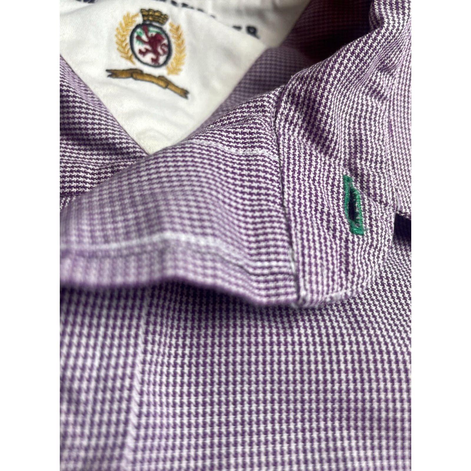Tommy Hilfiger TOMMY HILFIGER Shirt 16-1/2 34-35 Purple White Button-Up Long Sleeve Mens Casual Plaid Size US L / EU 52-54 / 3 - 6 Thumbnail