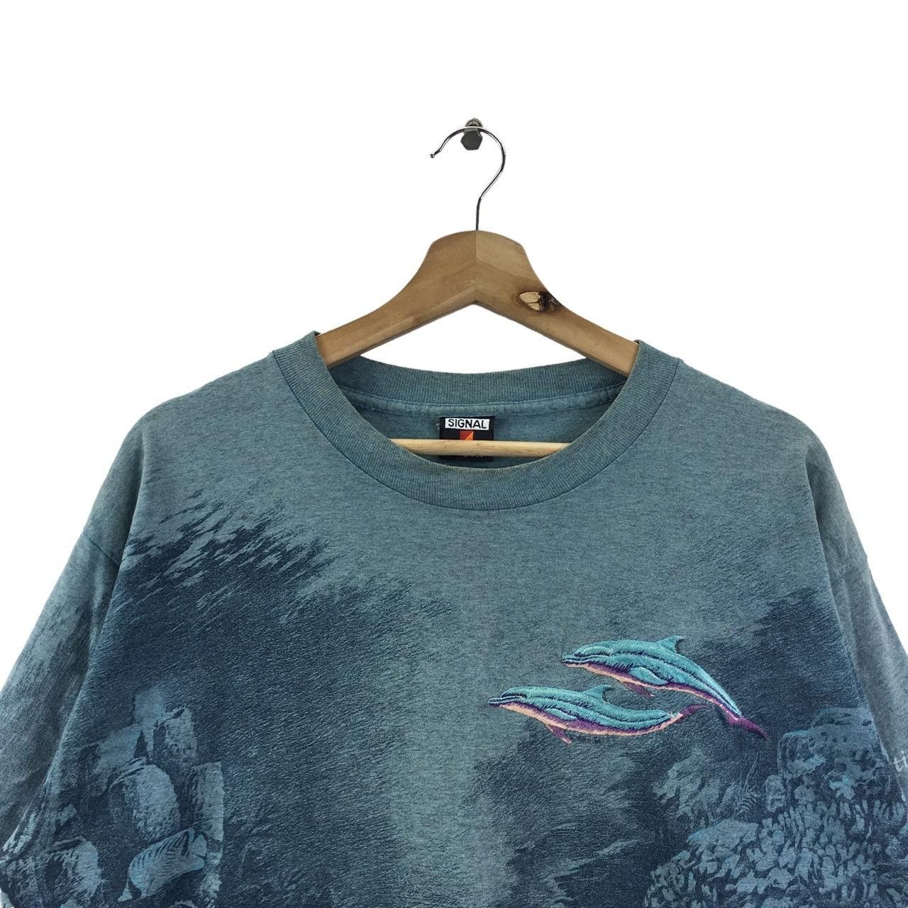 Vintage Vtg 90’ HABITAT DOLPHIN OCEAN All Over Print Tee Shirt Size US L / EU 52-54 / 3 - 2 Thumbnail