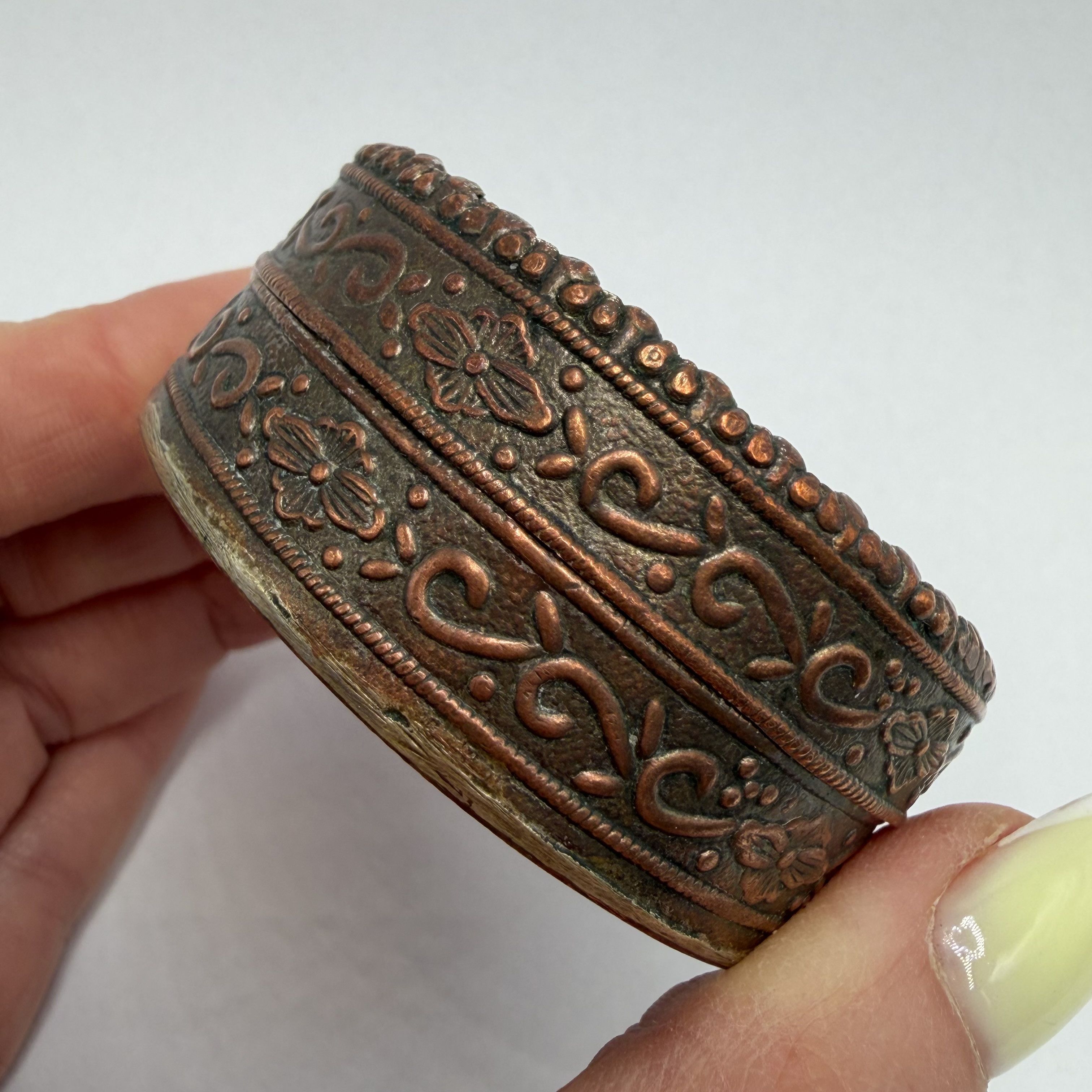 Vintage Vintage Cloisonne Enamel Powder Copper Vanity Trinket Box Size ONE SIZE - 5 Thumbnail