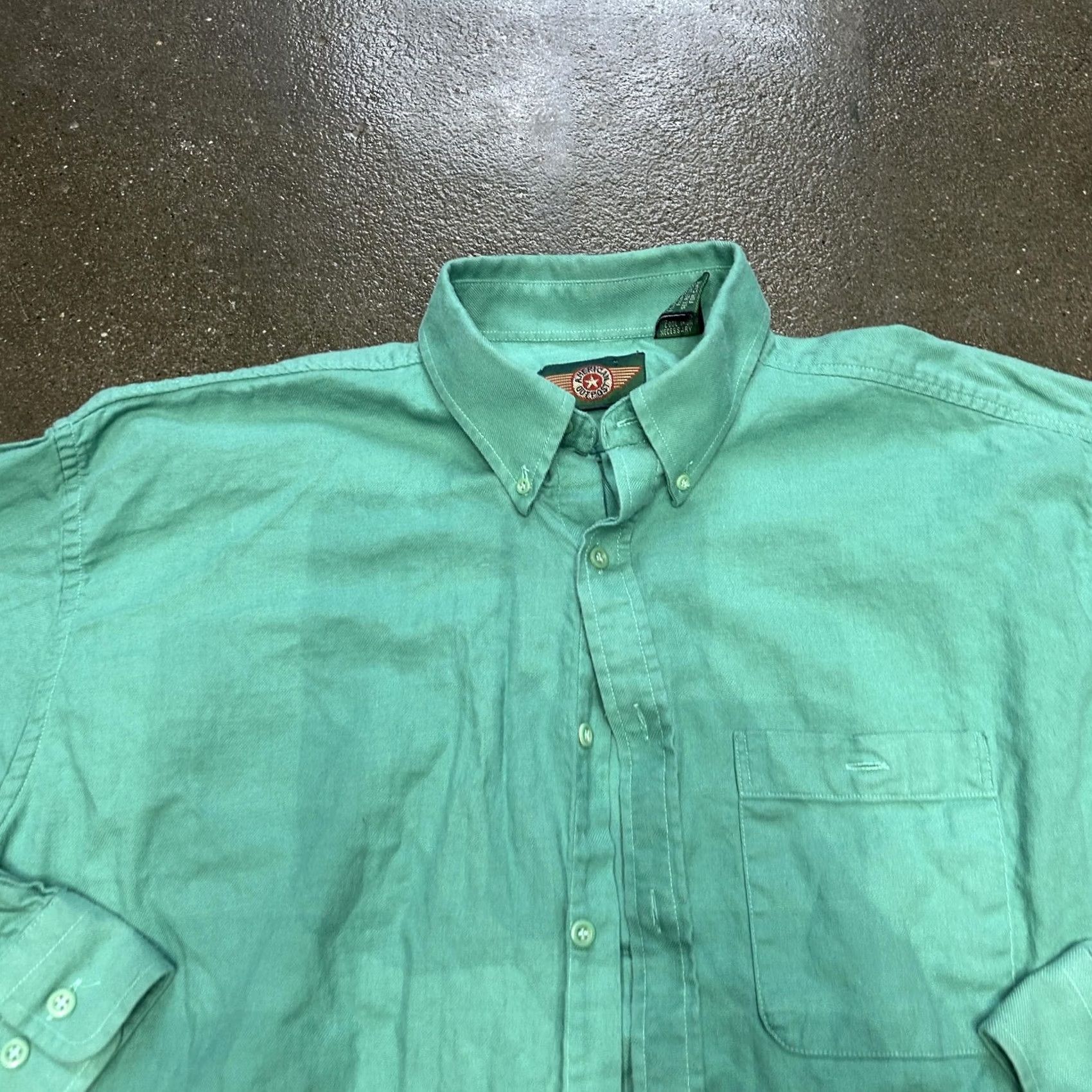 Faded Glory VINTAGE Button-Down Shirt Mens XL Green Long Sleeve Cotton Casual Pocket Oxford Size US XL / EU 56 / 4 - 2 Thumbnail