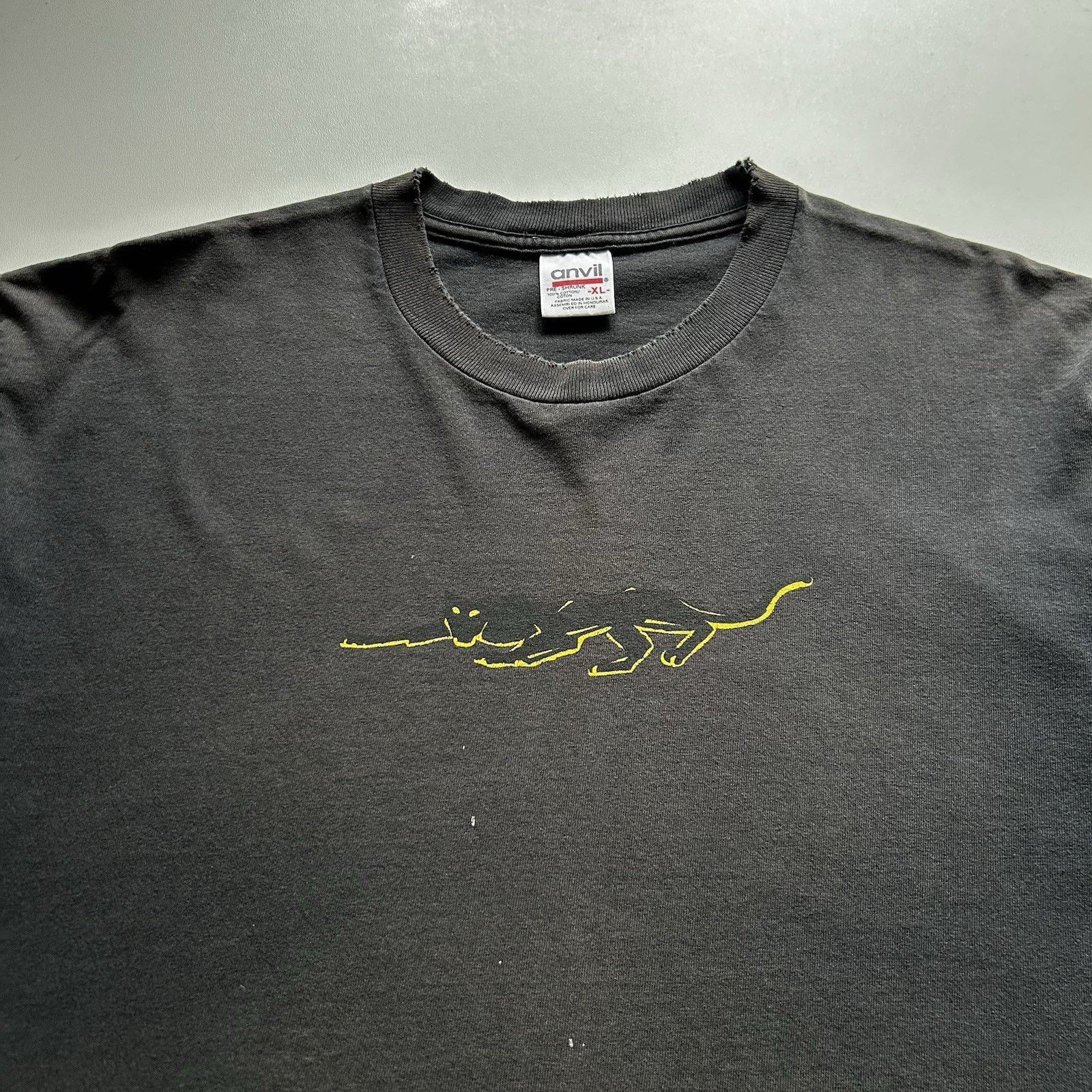 Anvil Vintage Josta Energy Shirt XL 90s Promo Made USA Faded Black Size US XL / EU 56 / 4 - 2 Thumbnail