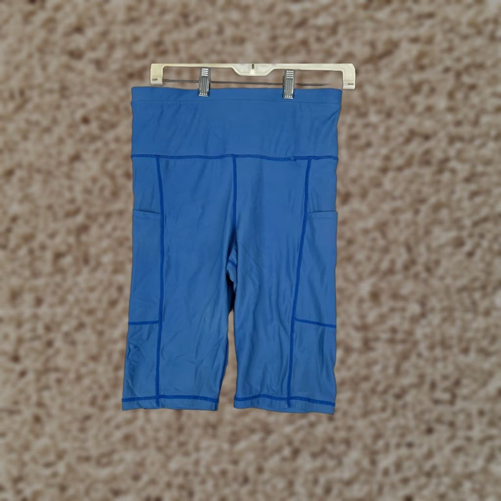 Lululemon Lululemon Shorts Women M Blue Polyester Spandex Pockets 9" Inseam Yoga Gym Activewear Compression Size 32" / US 10 / IT 46 - 1 Thumbnail