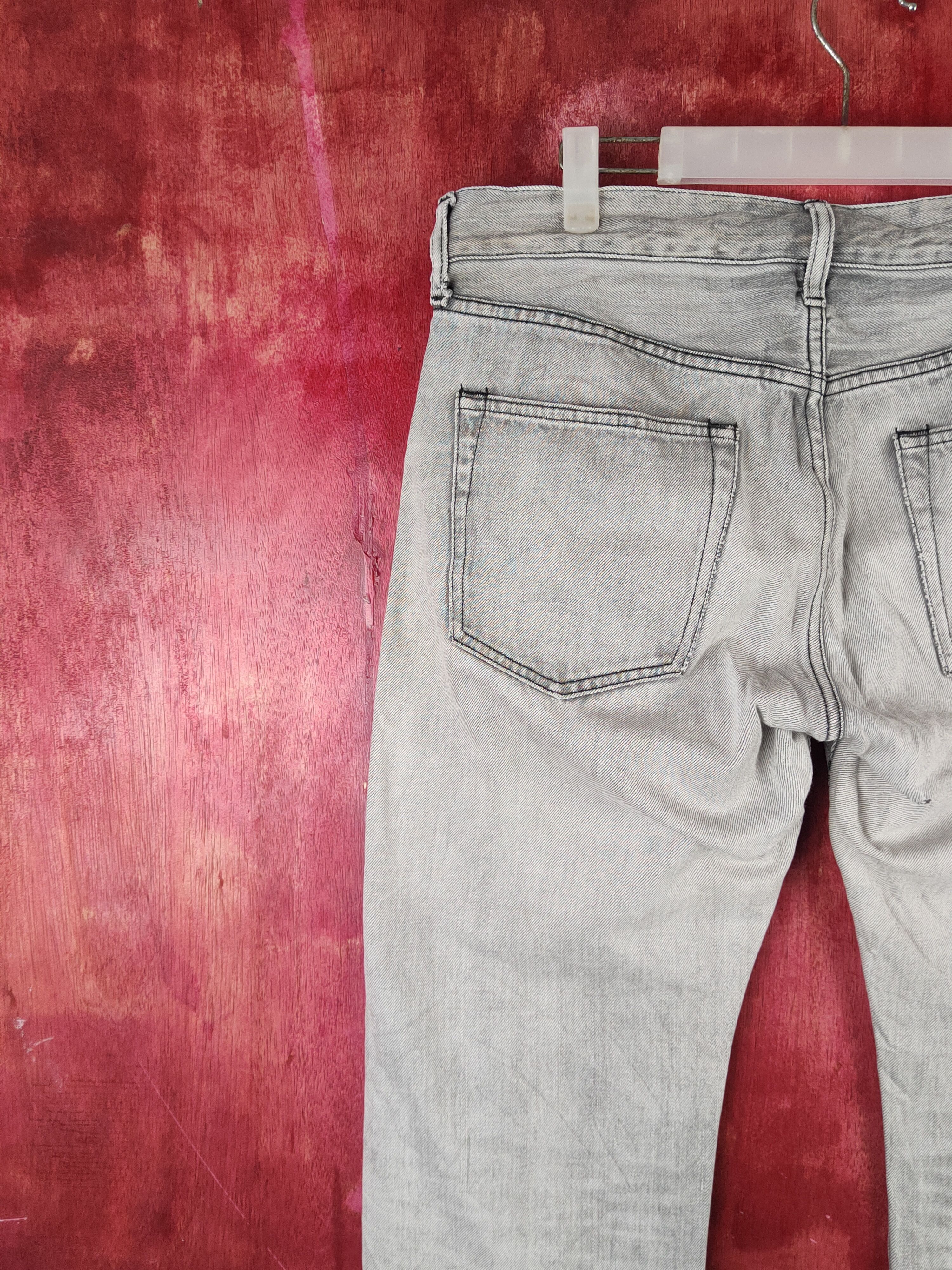 Japanese Brand Back Number Black White Faded Distressed Ripped Jeans #S2359 Size US 32 / EU 48 - 10 Thumbnail