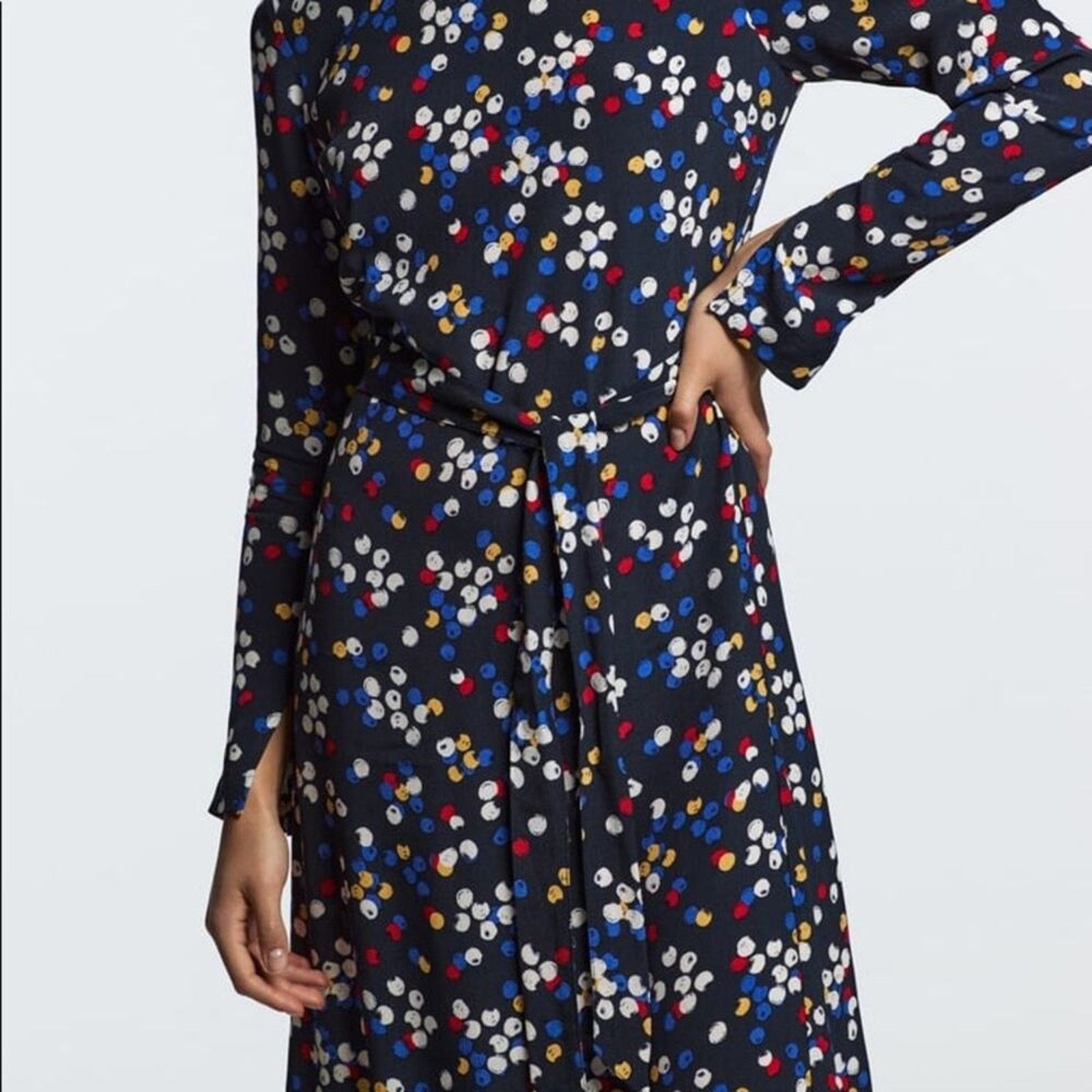 Zara ZARA BLOGGER FAVORITE LONG PRINT DRESS BLACK Size L / US 10 / IT 46 - 10 Thumbnail