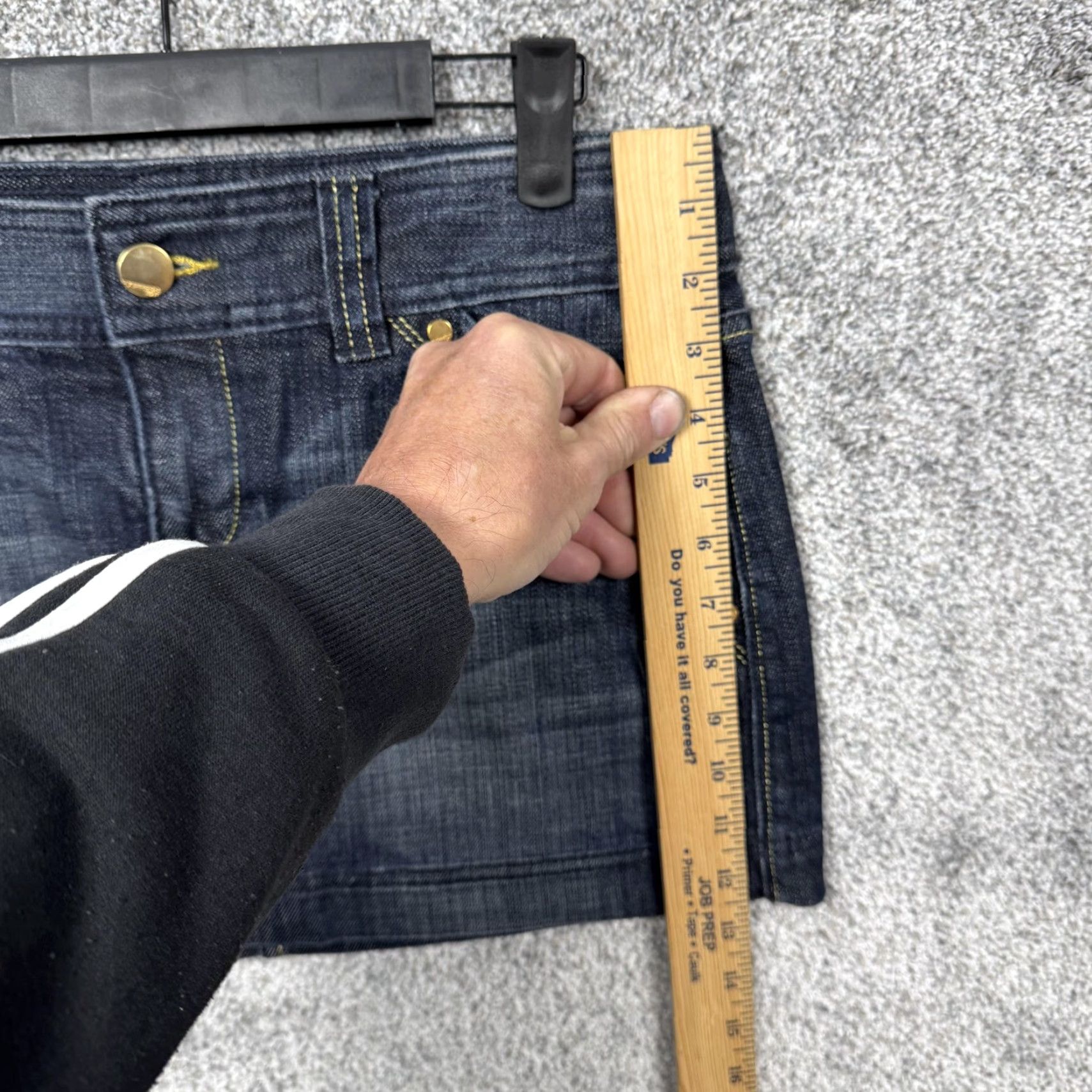 Express Express Jeans Skirt 6 Blue Denim Embroidered Pockets Mini Y2K McBling Size 28" / US 6 / IT 42 - 4 Thumbnail