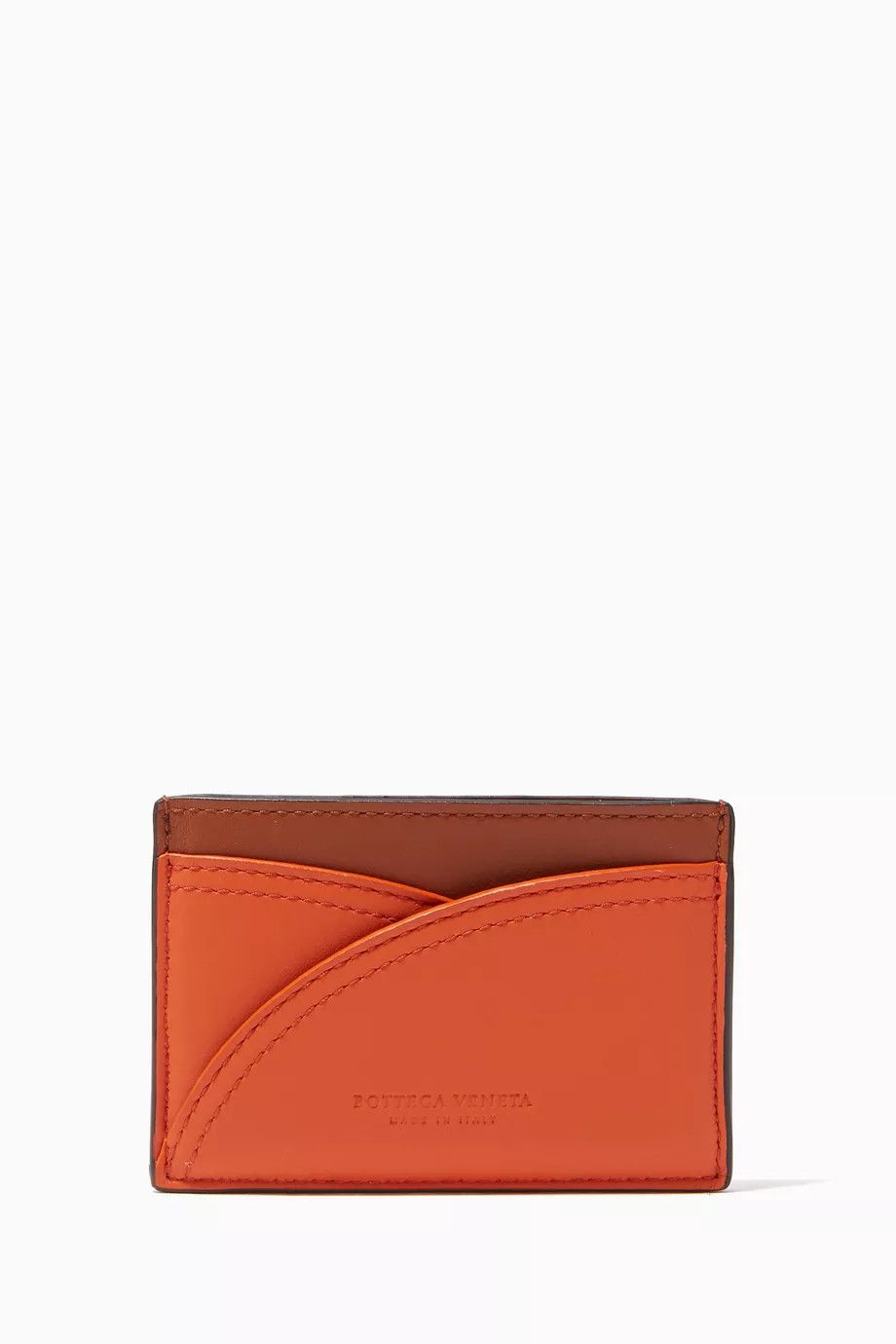 Bottega Veneta o1w1db10125 Size: OS / Card Case in Nappa Orange/Brown Size ONE SIZE - 1 Thumbnail