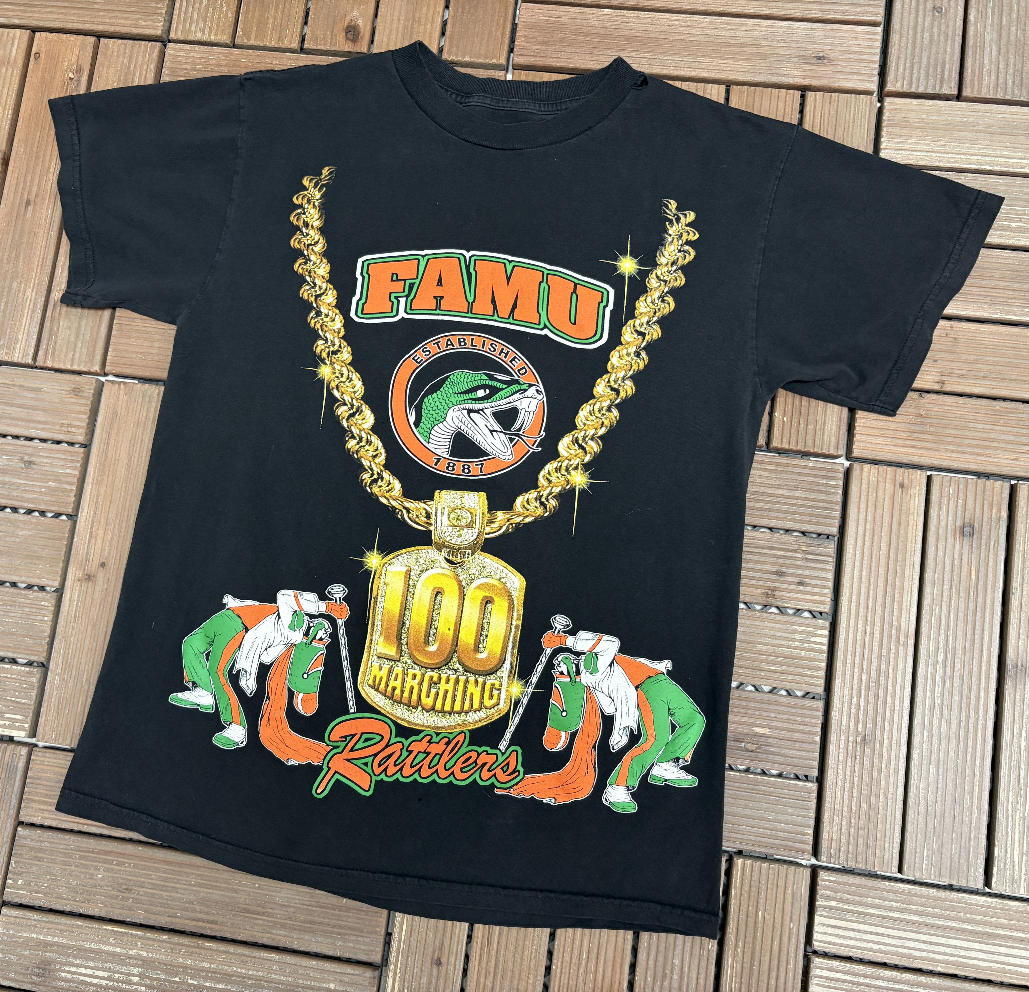 Vintage Florida A&M Rattlers 100 Marching Vintage Black T-Shirt Tee Size US M / EU 48-50 / 2 - 3 Thumbnail