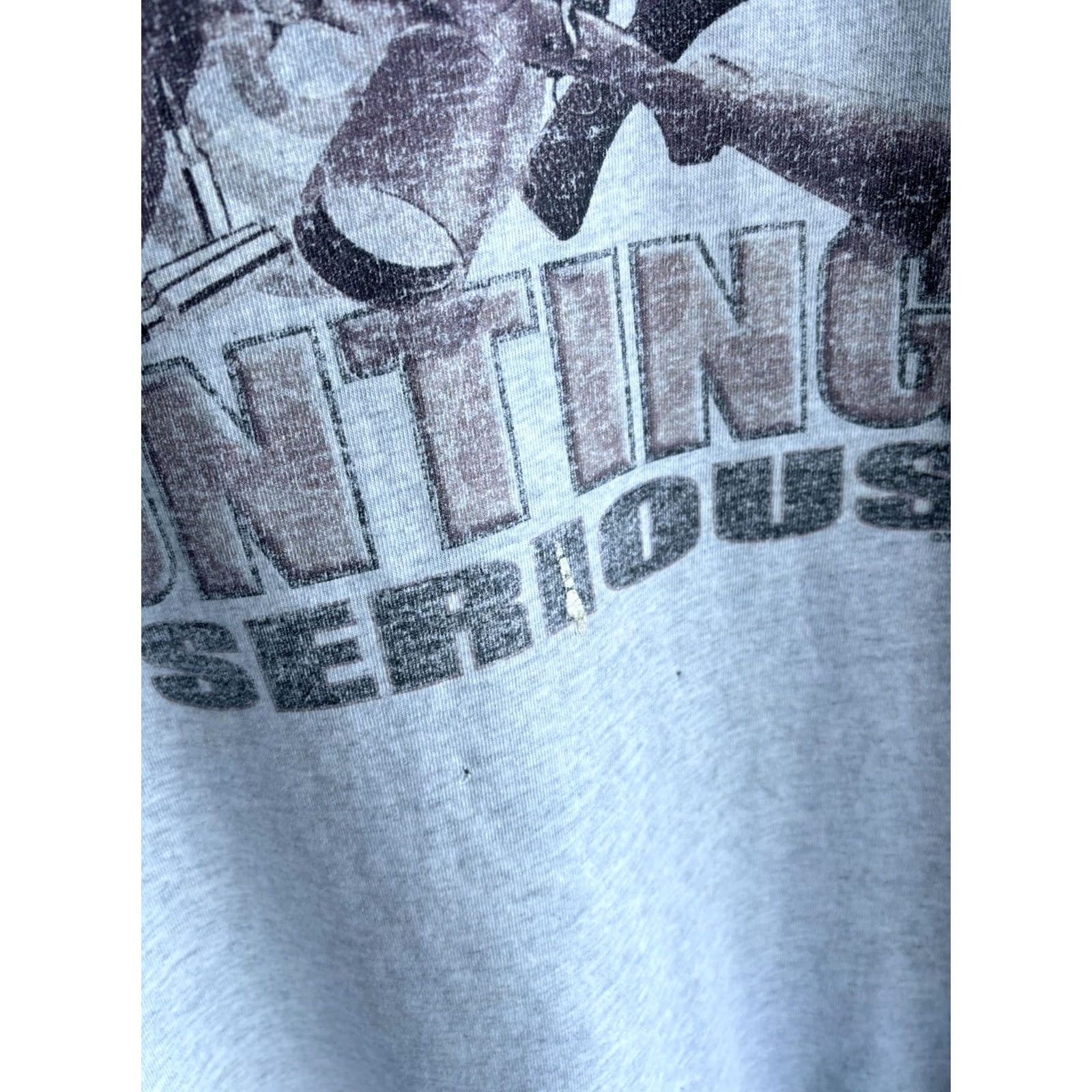 Fruit Of The Loom VINTAGE 90s Hunting Funny Humor Tee Gray M Men Size US M / EU 48-50 / 2 - 6 Thumbnail