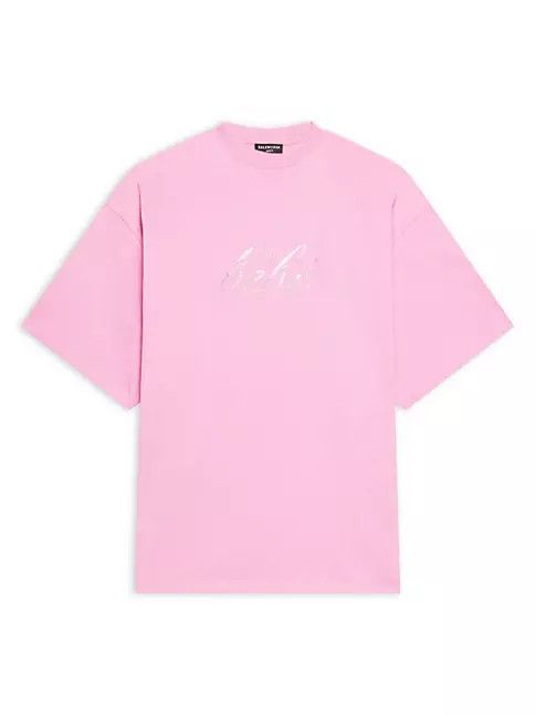 image of Balenciaga Oc11Z0124 Bebe Worn-Out T-Shirt In Pink, Women's (Size XS)