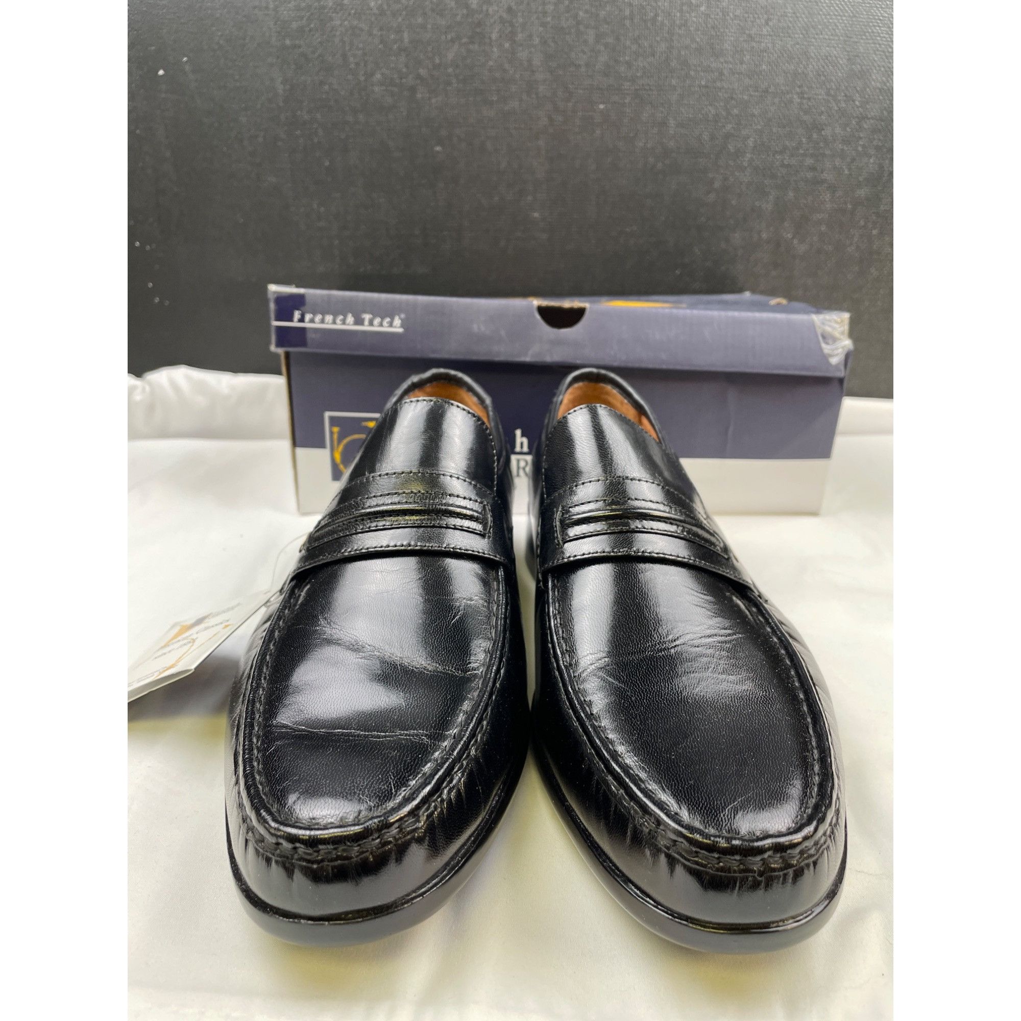 Other French Shriner Men's Black Leather Shoes/ Loafers Size 12M S Size US 12 / EU 45 - 8 Thumbnail