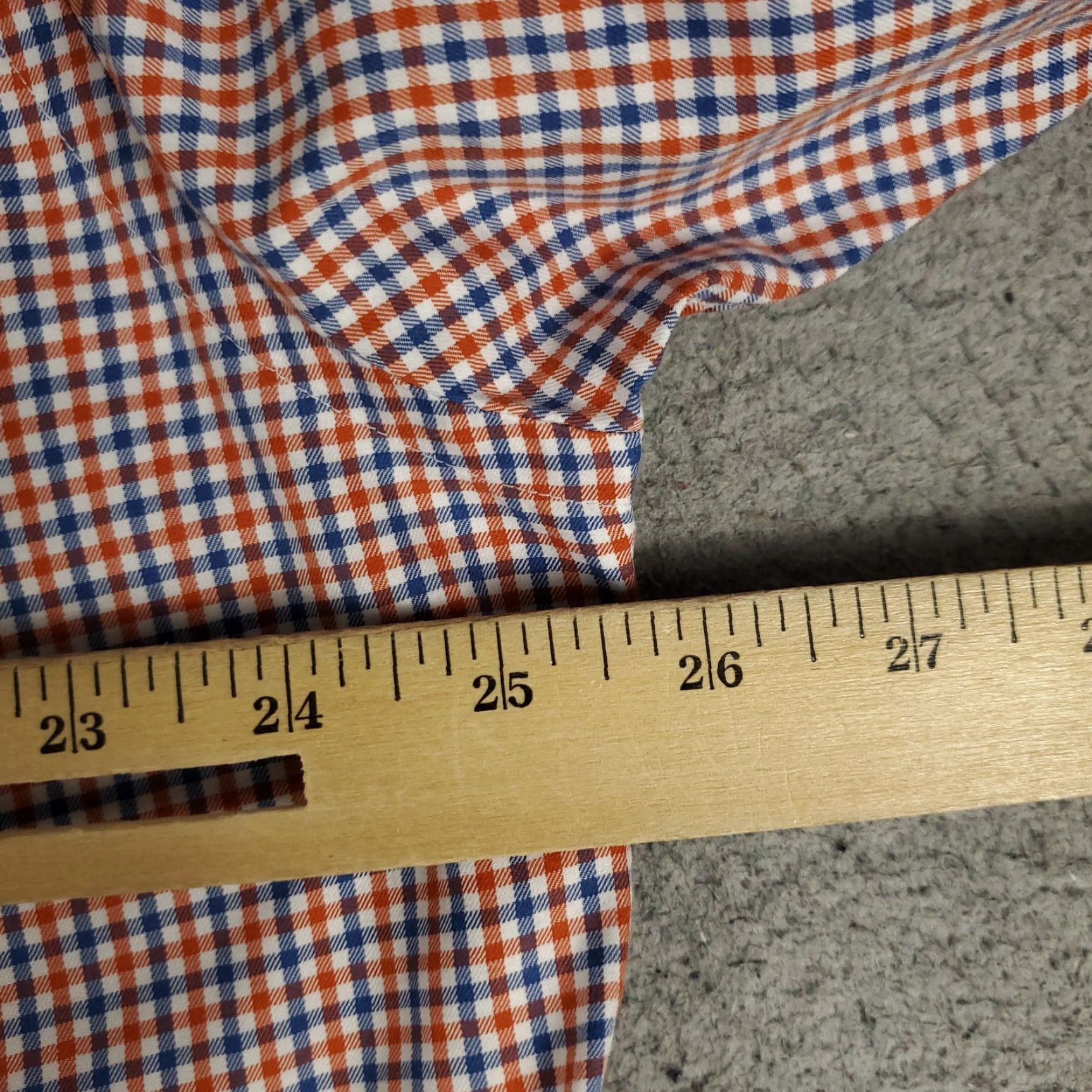 David Donahue David Donahue Shirt Mens XL Blue Orange Check Button Up Long Sleeve Size US XL / EU 56 / 4 - 5 Thumbnail