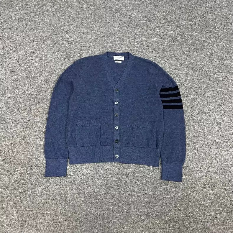 Thom Browne Thom Browne Four-striped sweater knitted cardigan 2506-Next Size US S / EU 44-46 / 1 - 1 Thumbnail